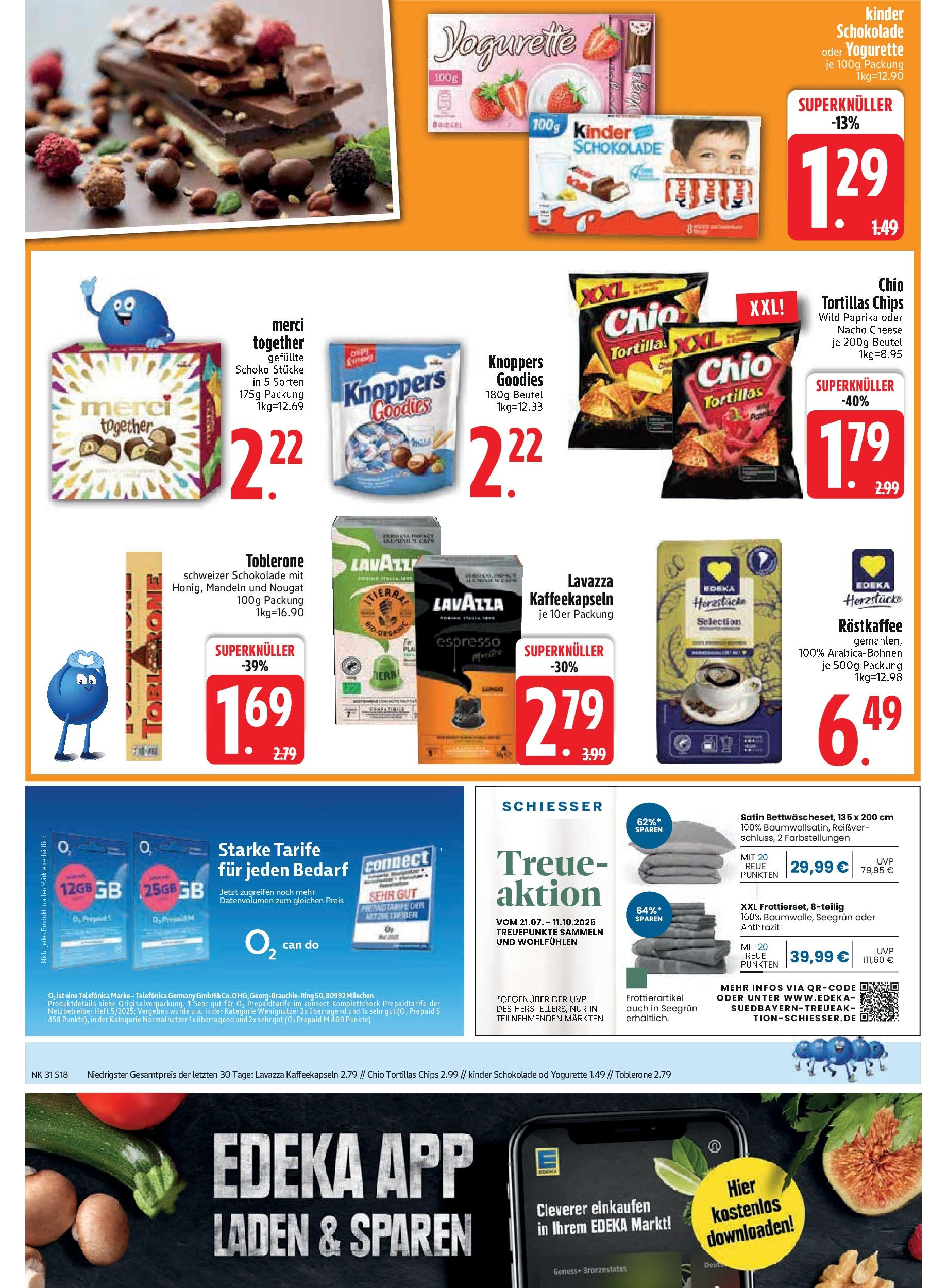 Edeka prospekt Schliersee	 (ab 28.07.2025) » Angebote Online | Seite: 20 | Produkte: Kinder schokolade, Yogurette, Schokolade, Chio tortillas