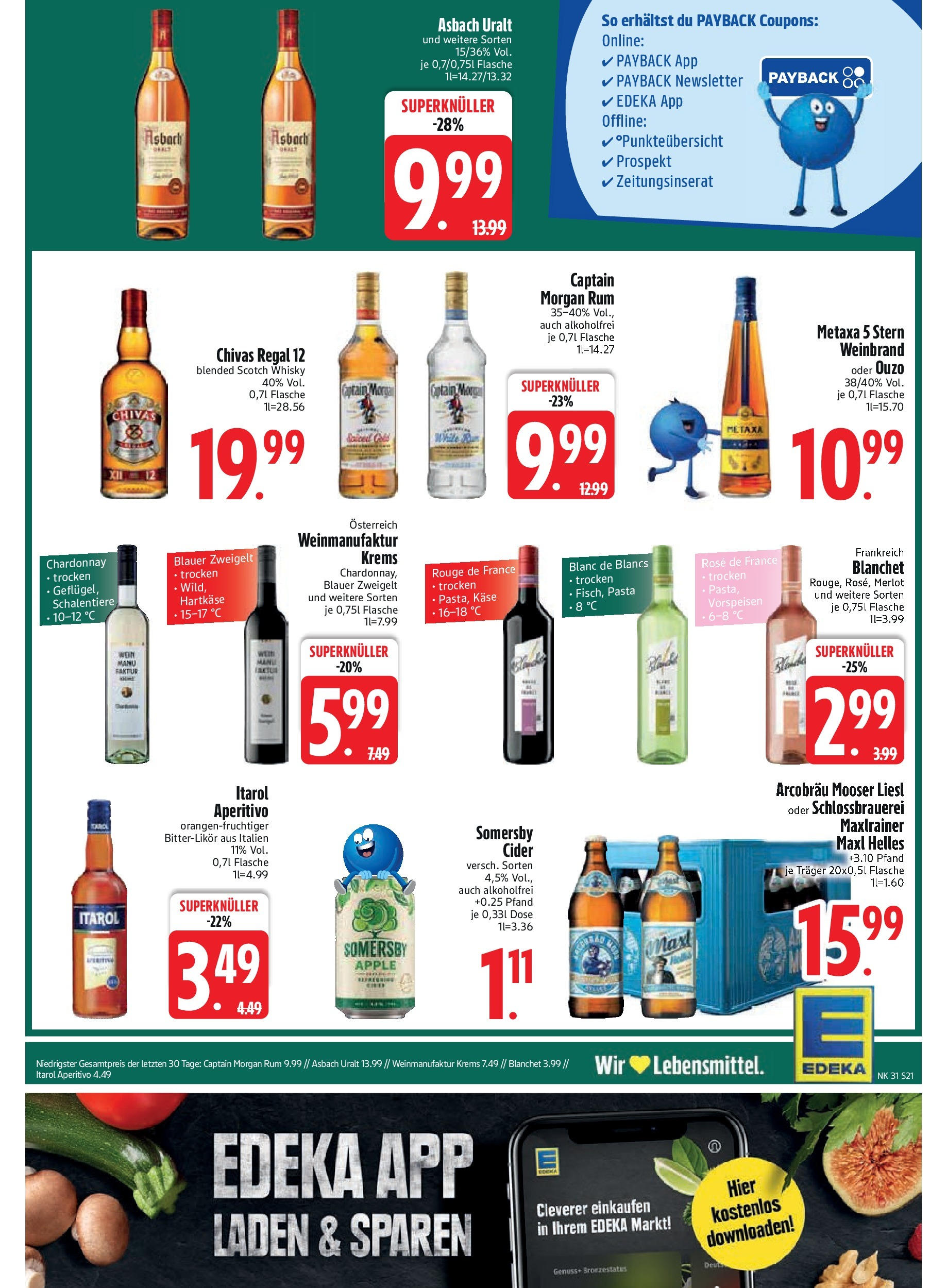 Edeka prospekt Schliersee	 (ab 28.07.2025) » Angebote Online | Seite: 23 | Produkte: Whisky, Ouzo, Käse, Rum