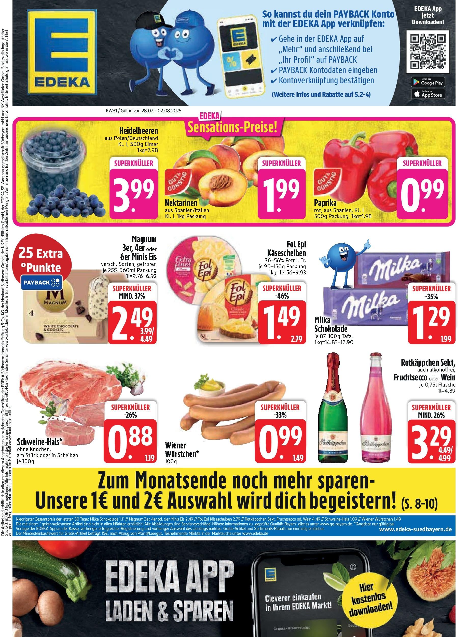 Edeka prospekt Aldersbach (ab 27.07.2025) » Angebote Online | Seite: 3 | Produkte: Heidelbeeren, Paprika, Wein, Eis Edeka prospekt Aldersbach (ab 27.07.2025) » Angebote Online | Seite: 3 | Produkte: Heidelbeeren, Paprika, Wein, Eis