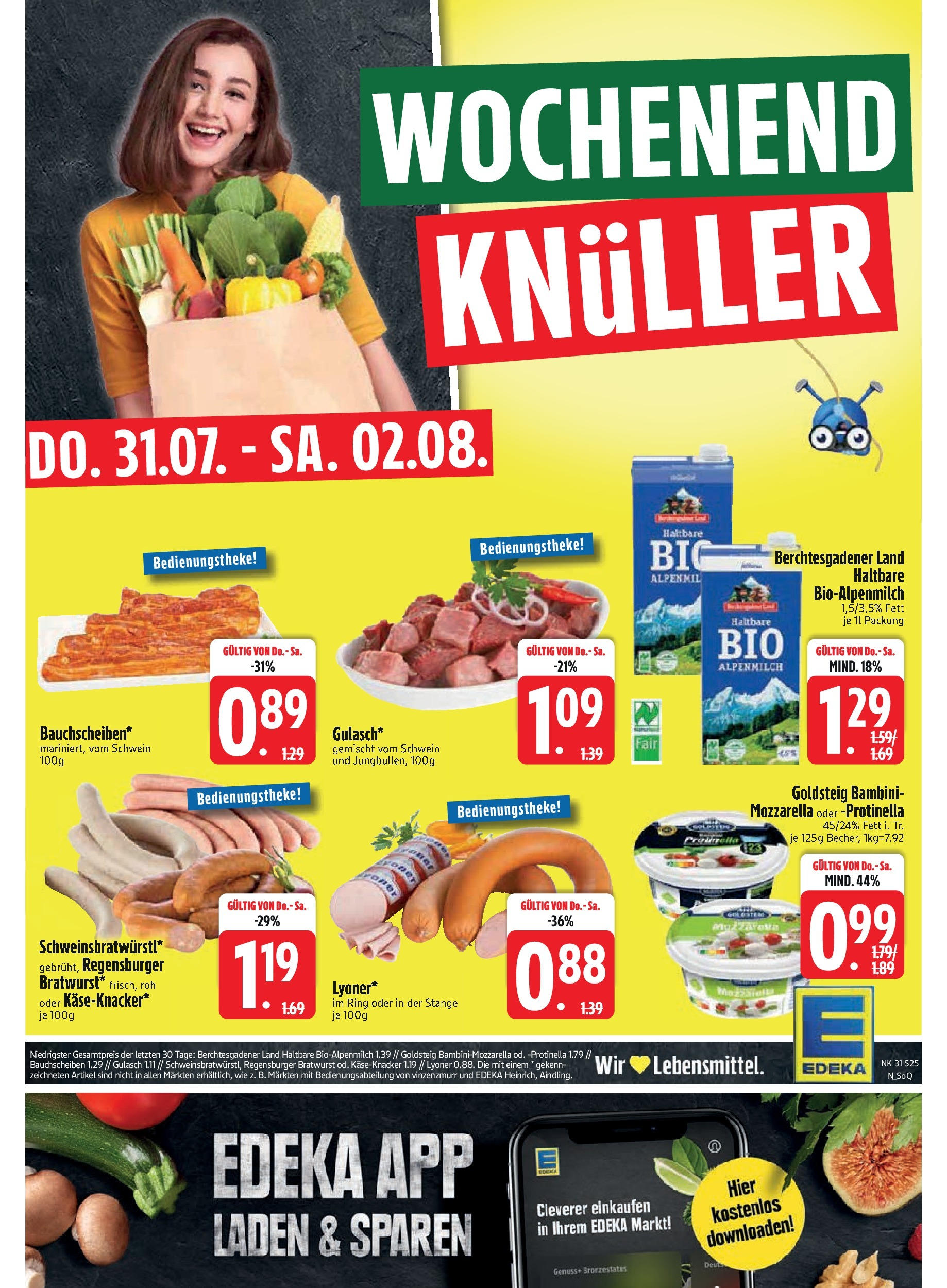 Edeka prospekt Trostberg (ab 27.07.2025) » Angebote Online | Seite: 27 | Produkte: Mozzarella, Bratwurst, Gulasch Edeka prospekt Trostberg (ab 27.07.2025) » Angebote Online | Seite: 27 | Produkte: Mozzarella, Bratwurst, Gulasch