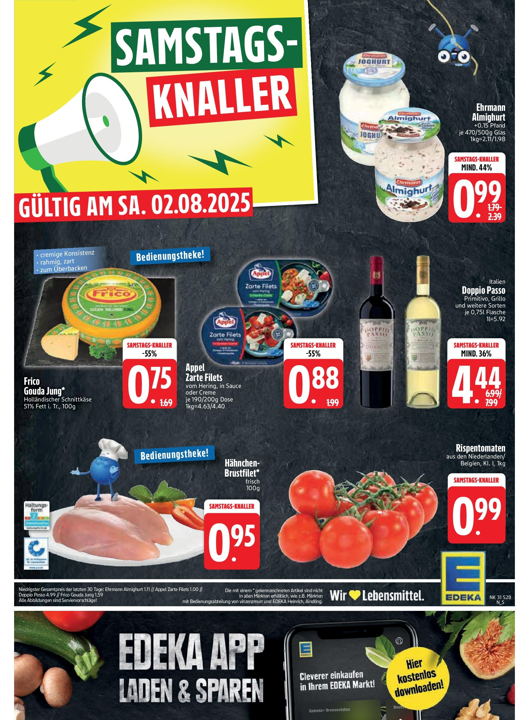 Edeka prospekt Trostberg (ab 27.07.2025) » Angebote Online | Seite: 30 | Produkte: Hahnchen, Joghurt, Gouda, Doppio Passo Edeka prospekt Trostberg (ab 27.07.2025) » Angebote Online | Seite: 30 | Produkte: Hahnchen, Joghurt, Gouda, Doppio Passo