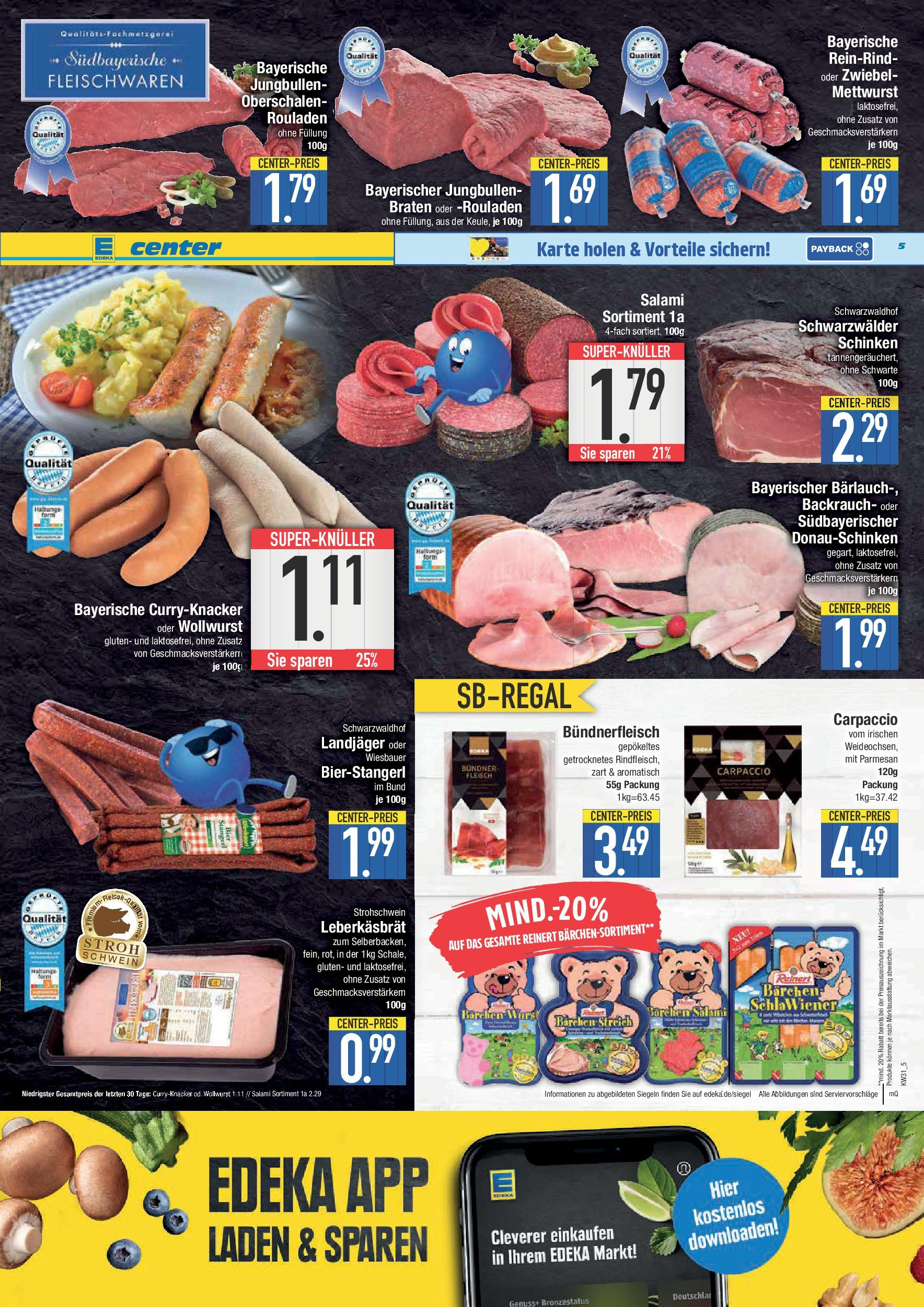 Edeka prospekt Krumbach (ab 27.07.2025) » Angebote Online | Seite: 5 | Produkte: Wurst, Salami, Schinken, Fleisch Edeka prospekt Krumbach (ab 27.07.2025) » Angebote Online | Seite: 5 | Produkte: Wurst, Salami, Schinken, Fleisch