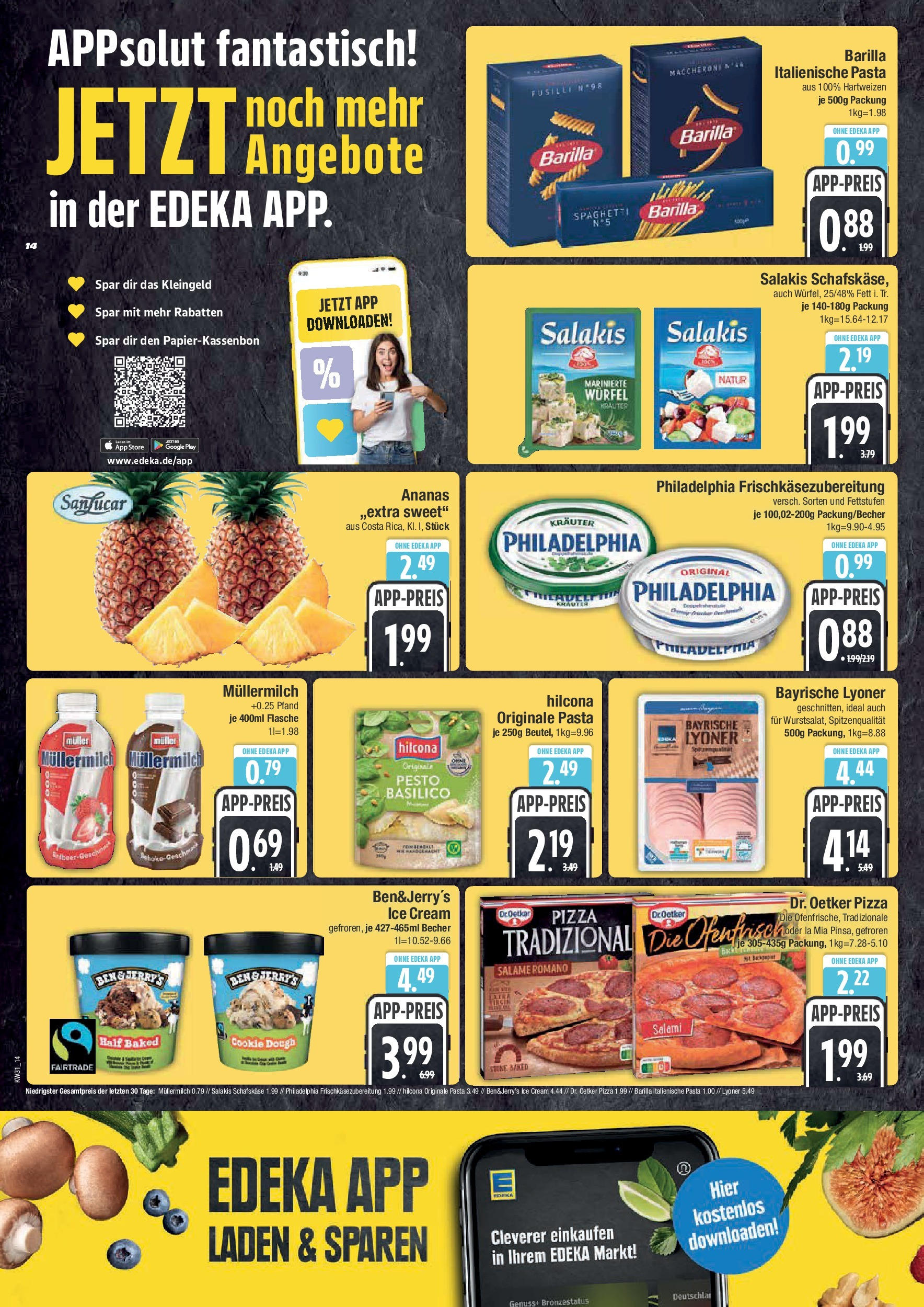 Edeka prospekt Krumbach (ab 27.07.2025) » Angebote Online | Seite: 14 | Produkte: Philadelphia, Ananas, Pasta, Frischkase Edeka prospekt Krumbach (ab 27.07.2025) » Angebote Online | Seite: 14 | Produkte: Philadelphia, Ananas, Pasta, Frischkase