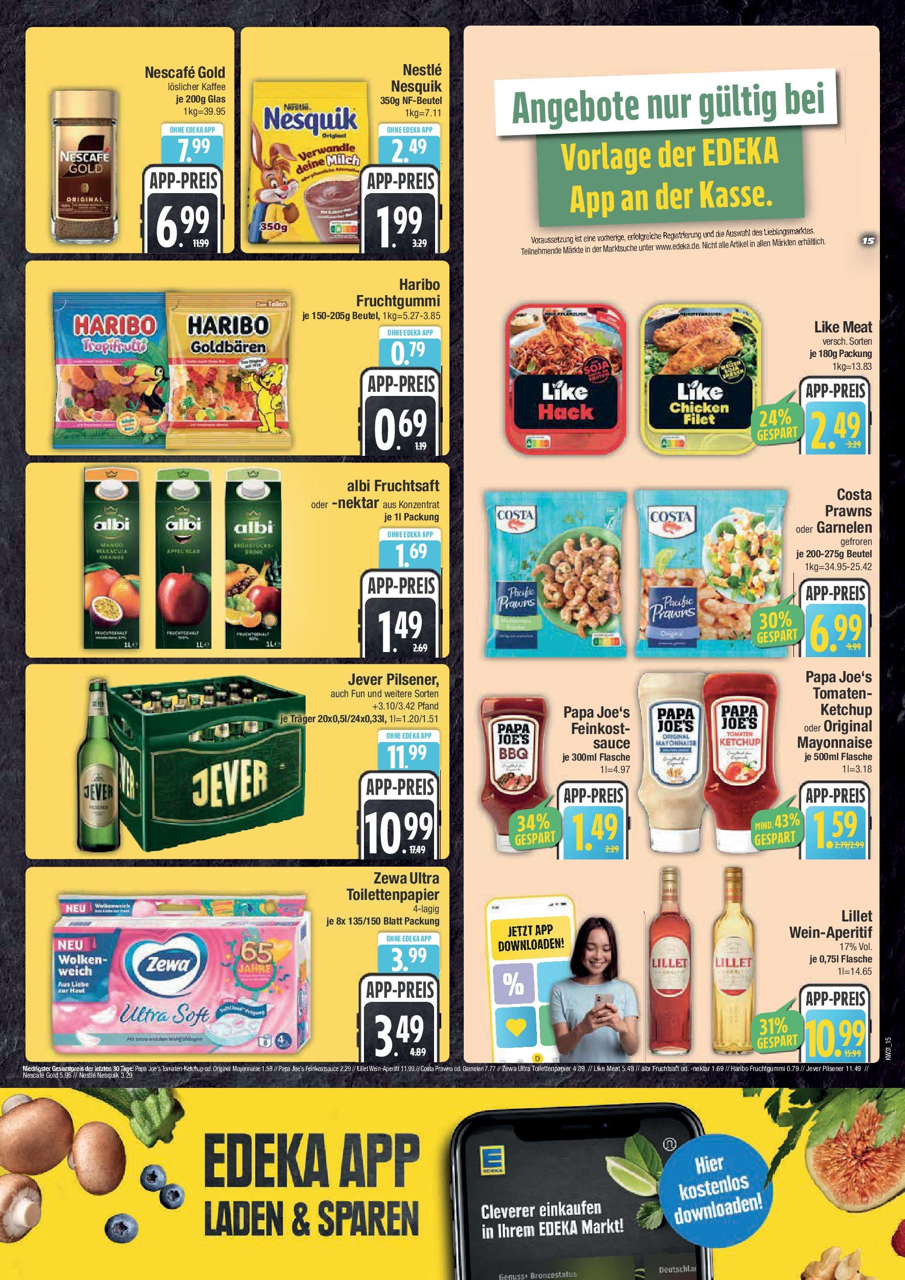 Edeka prospekt Krumbach (ab 27.07.2025) » Angebote Online | Seite: 15 | Produkte: Zewa, Like meat, Nescafe gold, Toilettenpapier Edeka prospekt Krumbach (ab 27.07.2025) » Angebote Online | Seite: 15 | Produkte: Zewa, Like meat, Nescafe gold, Toilettenpapier
