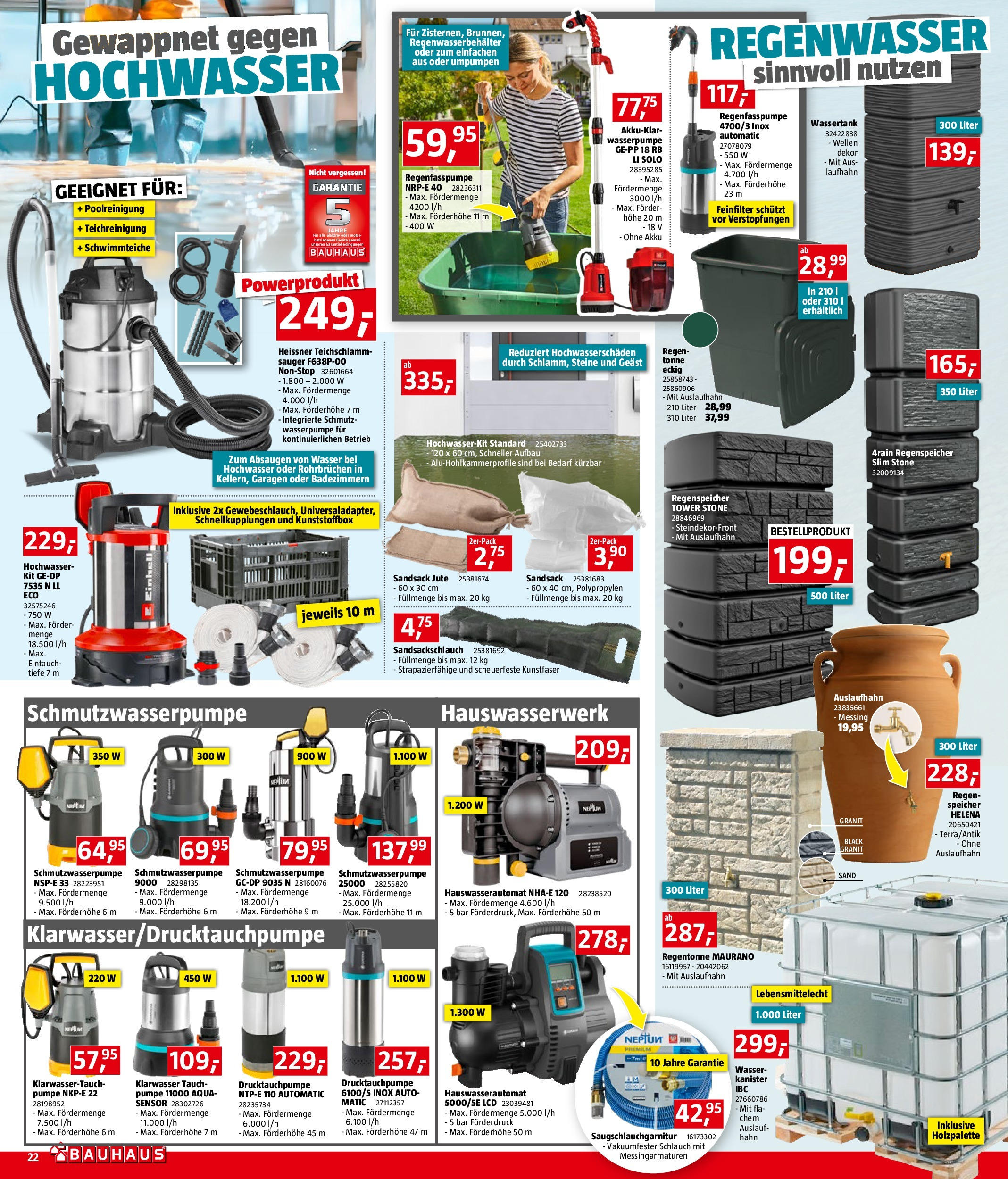 Bauhaus Prospekt aktuell von 05.08.2025 - Aktuelle Angebote | Seite: 22 | Produkte: Wasser