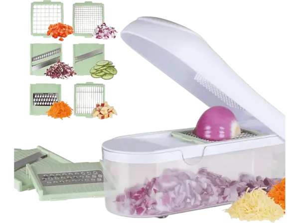 Gourmetmaxx 15180 Multi-Schneider 6in1, 6 Klingenaufs&auml;tze