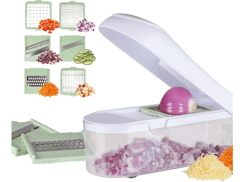 Gourmetmaxx 15180 Multi-Schneider 6in1, 6 Klingenaufsätze