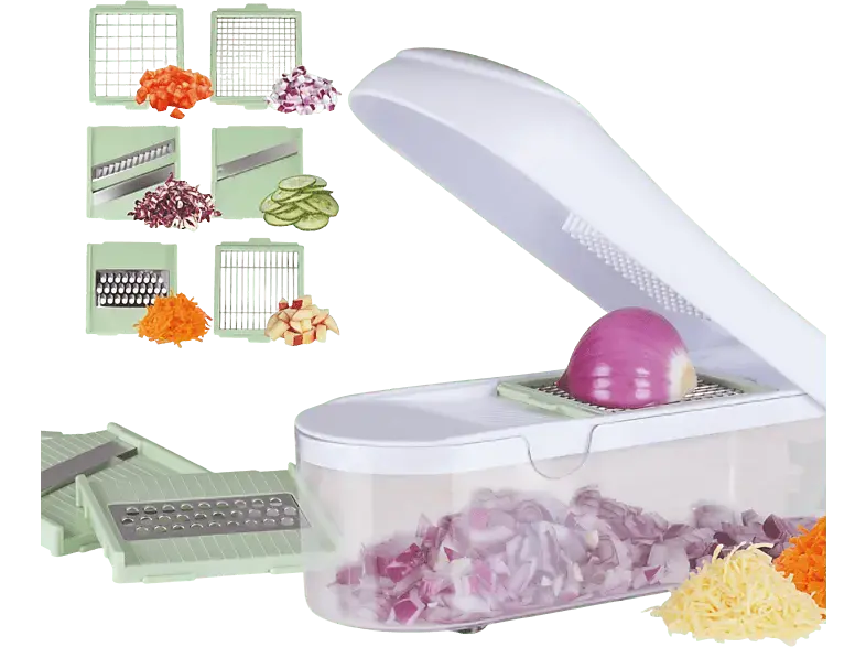 Gourmetmaxx 15180 Multi-Schneider 6in1, 6 Klingenaufsätze