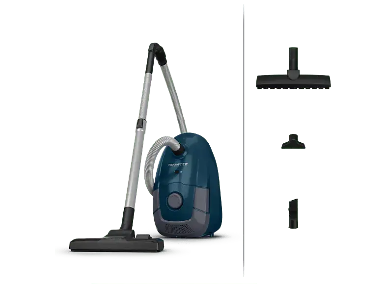 Rowenta Power XXL Parkett RO3126 Bodenstaubsauger mit Beutel (69 dB(A), maximale Leistung: 900 Watt, Dunkelblau)
