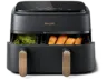 Philips NA352/00 Heißluftfritteuse mit zwei Körben 9 l, 2750 Watt, Schwarz