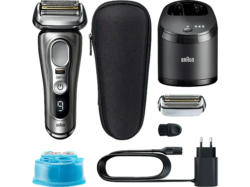 BRAUN Series 9 - 9465cc Elektrorasierer mit zusätzlicher Scherkopf M94 (Akkubetrieb, Silber, Wet&Dry, Scherkopfsystem)