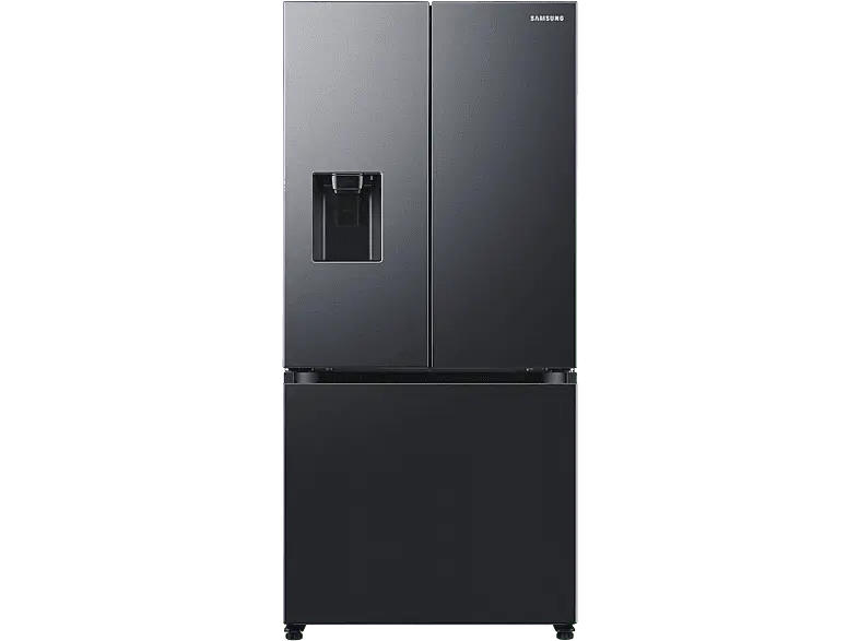 Samsung RF50C530EB1/EF slim French Door, Kühl- und Gefrierkombination (495 l, E, 1776 mm hoch, No Frost (verminderte Eisbildung), Premium Black Steel)