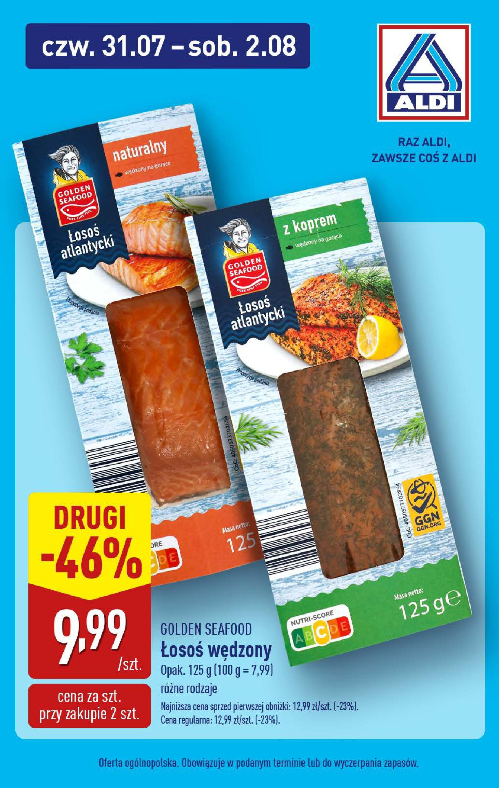 Aldi Gazetka - Od czwartku od 31.07.2025 | Nowa PDF gazetka | Strona: 4 | Produkty: Łosoś wędzony, Łosoś atlantycki, Łosoś Aldi Gazetka - Od czwartku od 31.07.2025 - Ulotka PDF, promocje | Strona: 4 | Produkty: Łosoś wędzony, Łosoś atlantycki, Łosoś