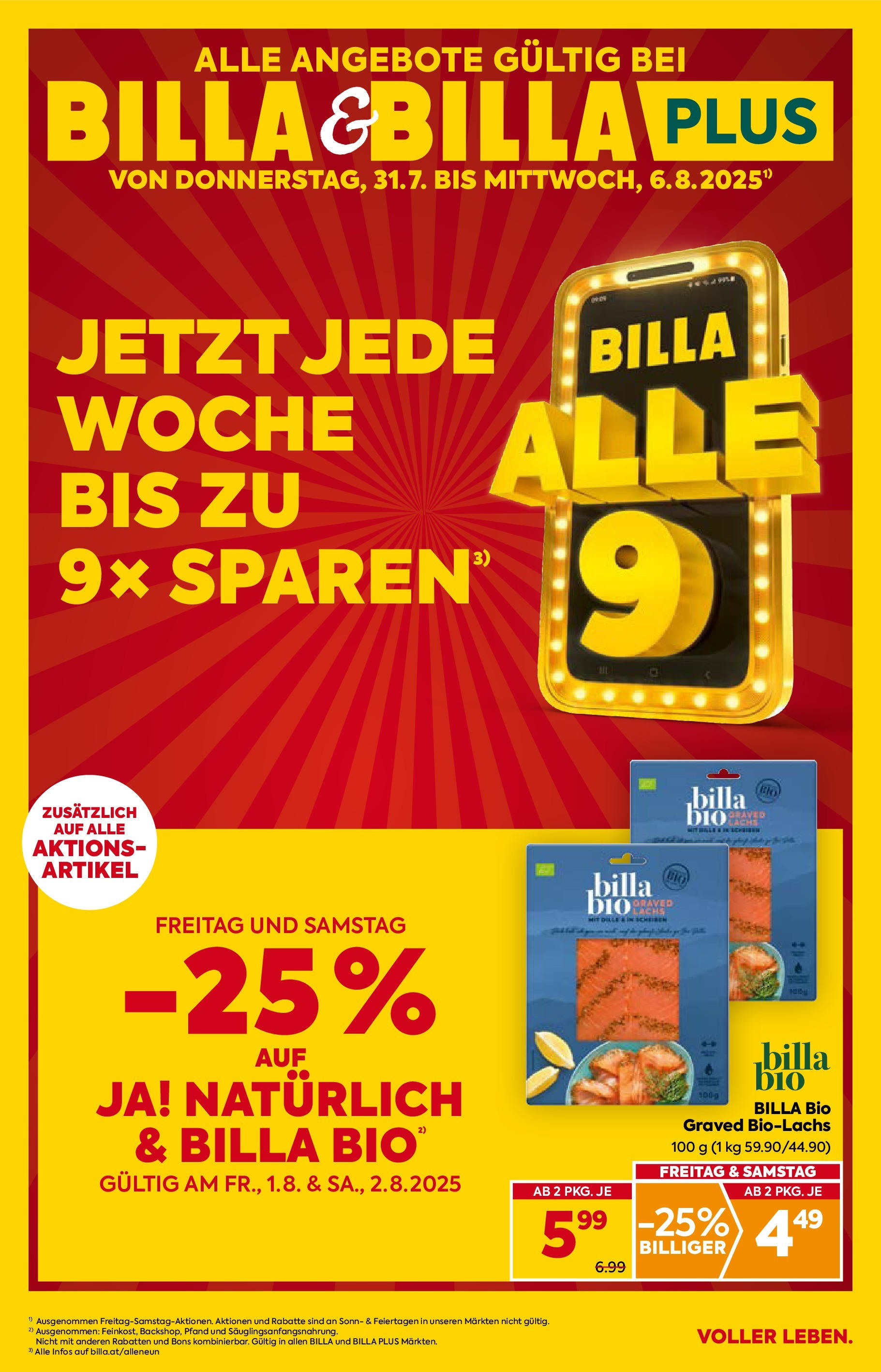  BILLA Flugblatt ab 31.07.2025 vorschau >> Wien - Seite 1
