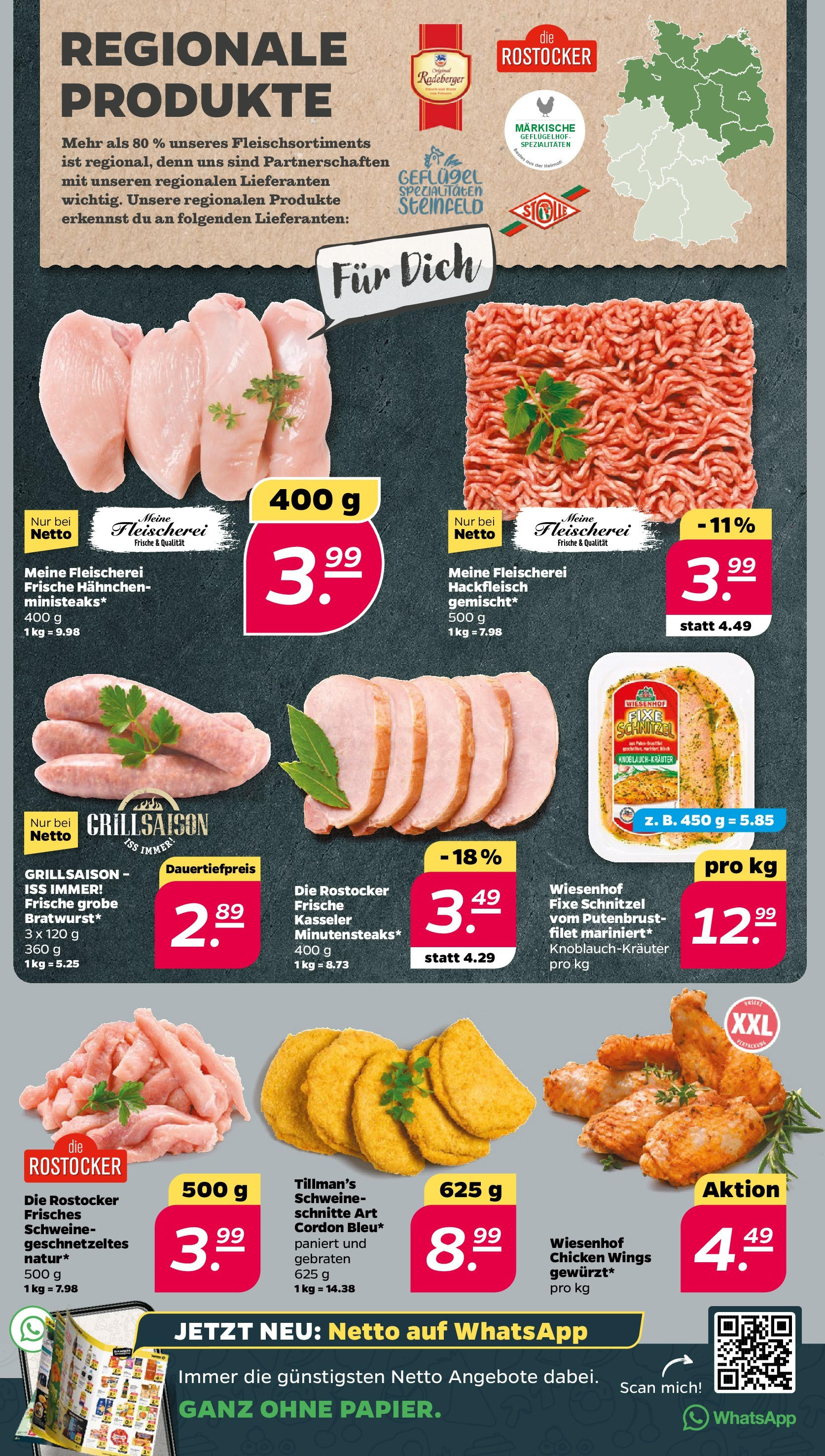 Netto Prospekt Berlin ab 03.08.2025 → Angebote nächste Woche | Seite: 4 | Produkte: Hahnchen, Schnitzel, Hackfleisch Netto Prospekt Berlin ab 03.08.2025 → Angebote nächste Woche | Seite: 4 | Produkte: Hahnchen, Schnitzel, Hackfleisch