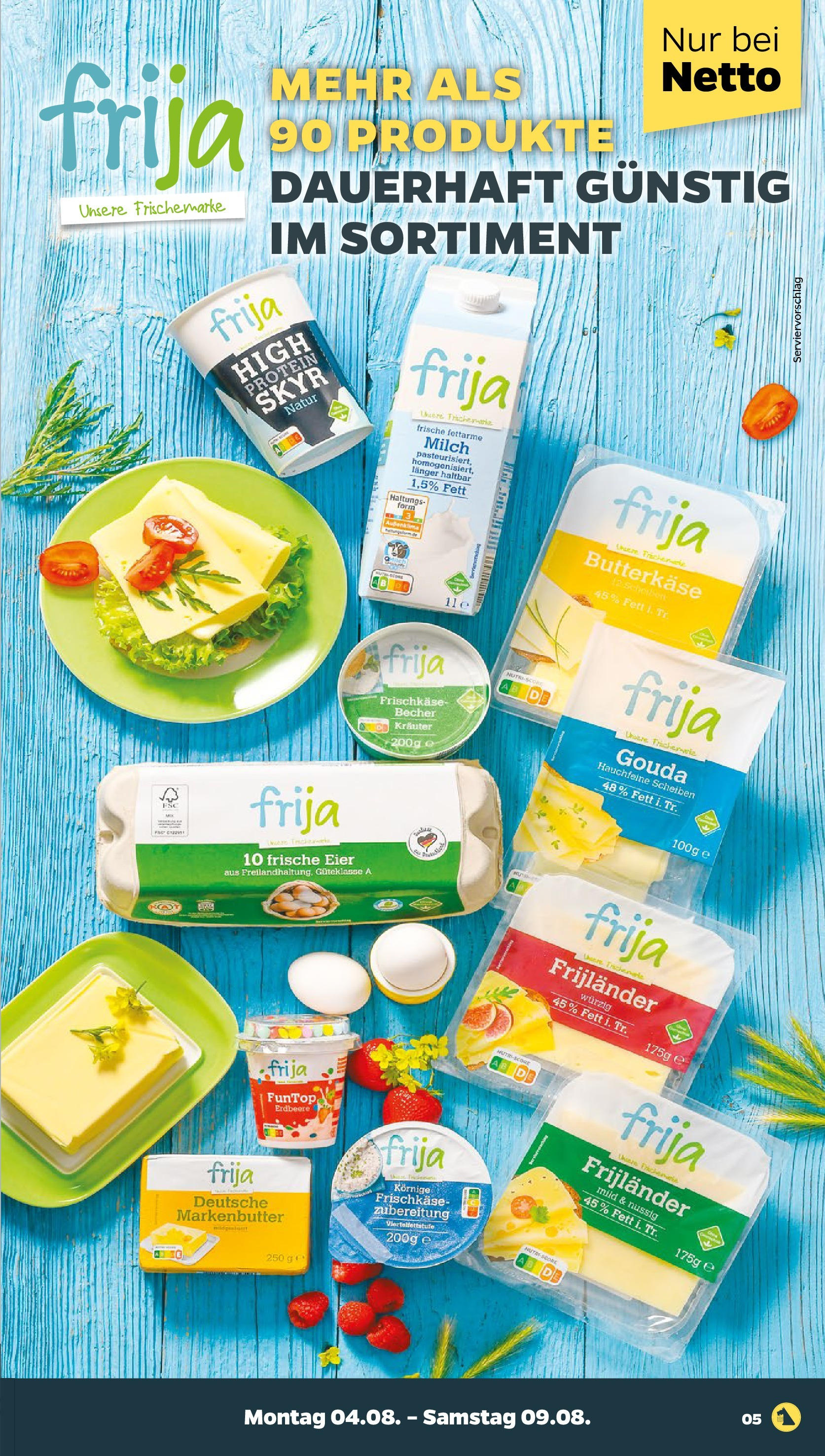 Netto Prospekt Berlin ab 03.08.2025 → Angebote nächste Woche | Seite: 5 | Produkte: Milch, Eier, Gouda, Skyr Netto Prospekt Berlin ab 03.08.2025 → Angebote nächste Woche | Seite: 5 | Produkte: Milch, Eier, Gouda, Skyr