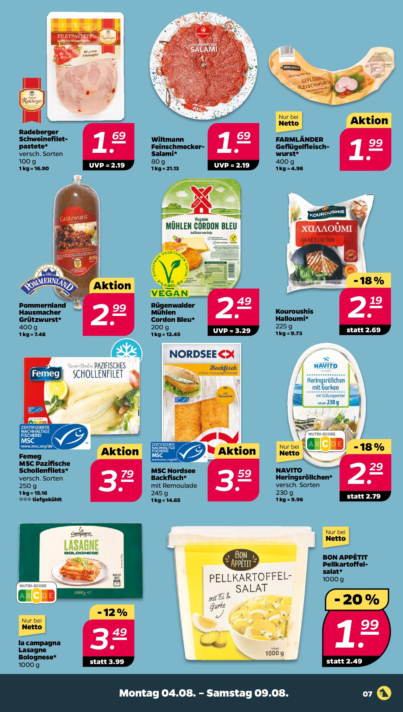 Netto Prospekt Berlin ab 03.08.2025 → Angebote nächste Woche | Seite: 7 | Produkte: Schweinefilet, Paprika, Gurken, Salat Netto Prospekt Berlin ab 03.08.2025 → Angebote nächste Woche | Seite: 7 | Produkte: Schweinefilet, Paprika, Gurken, Salat