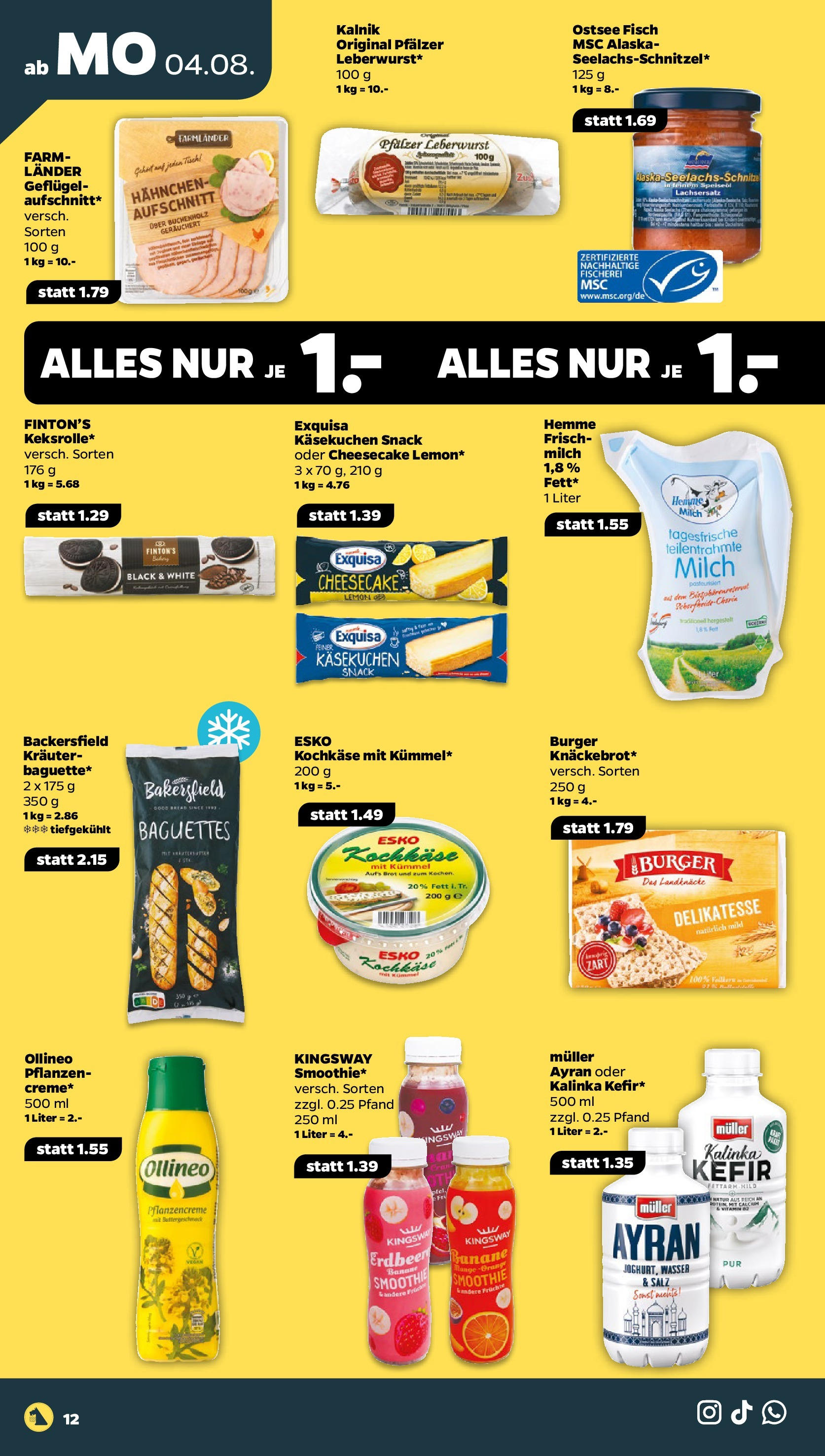 Netto Prospekt Berlin ab 03.08.2025 → Angebote nächste Woche | Seite: 12 | Produkte: Hahnchen, Exquisa, Fisch, Salz Netto Prospekt Berlin ab 03.08.2025 → Angebote nächste Woche | Seite: 12 | Produkte: Hahnchen, Exquisa, Fisch, Salz