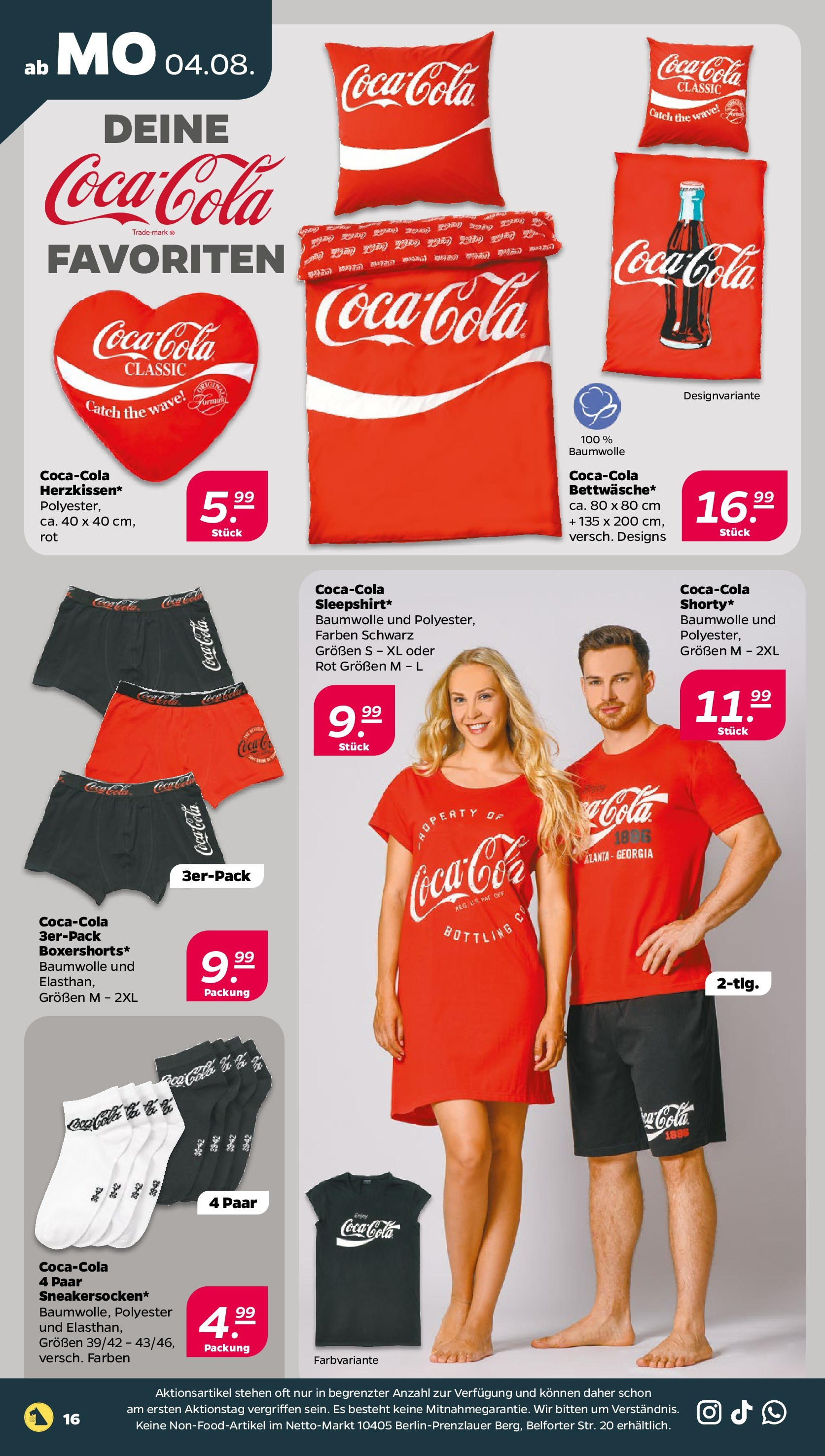 Netto Prospekt Berlin ab 03.08.2025 → Angebote nächste Woche | Seite: 18 | Produkte: Coca cola, Cola Netto Prospekt Berlin ab 03.08.2025 → Angebote nächste Woche | Seite: 18 | Produkte: Coca cola, Cola