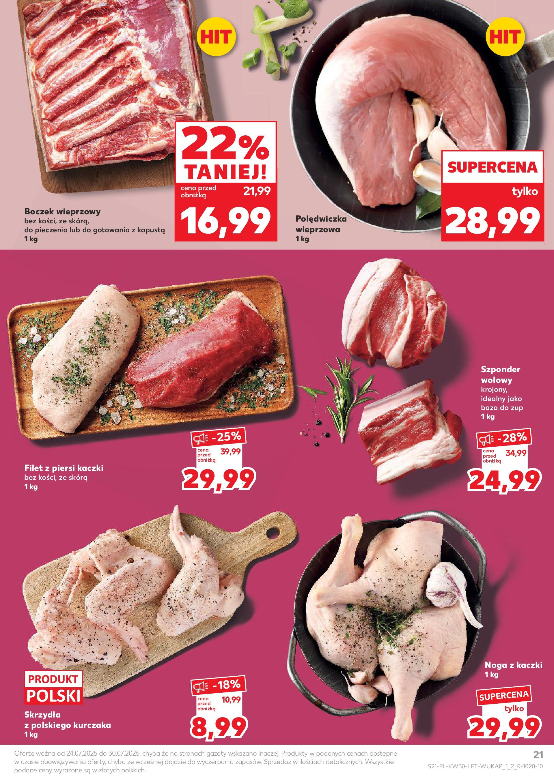 Kaufland gazetka (24.07.2025) - od jutra | Strona: 21 | Produkty: Kiełbasa, Karta, Szynka, Kindziuk Kaufland gazetka od 24.07.2025 - od jutra PDF | Strona: 21 | Produkty: Kiełbasa, Karta, Szynka, Kindziuk