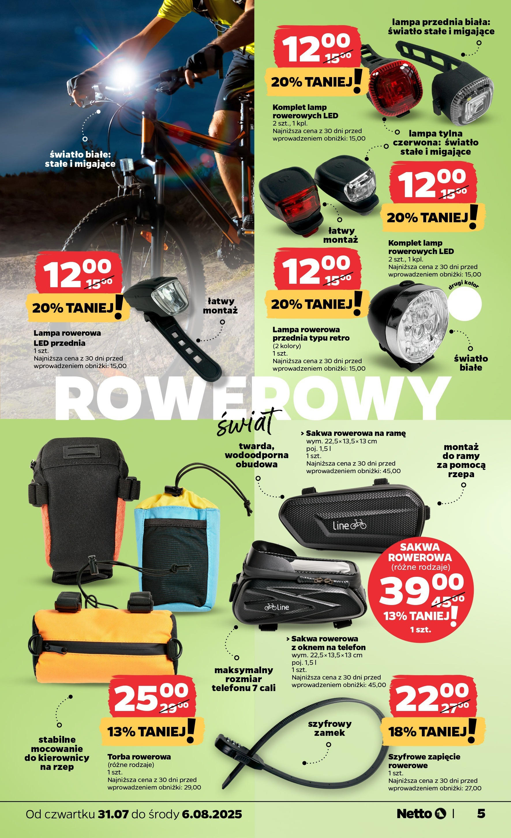 Netto gazetka - Spożywcza od 31.07.2025 | Promocje | Strona: 24 | Produkty: Telefon, Torba, Lampa Netto gazetka - Spożywcza od 31.07.2025 - Aktualne promocje | Strona: 24 | Produkty: Telefon, Torba, Lampa