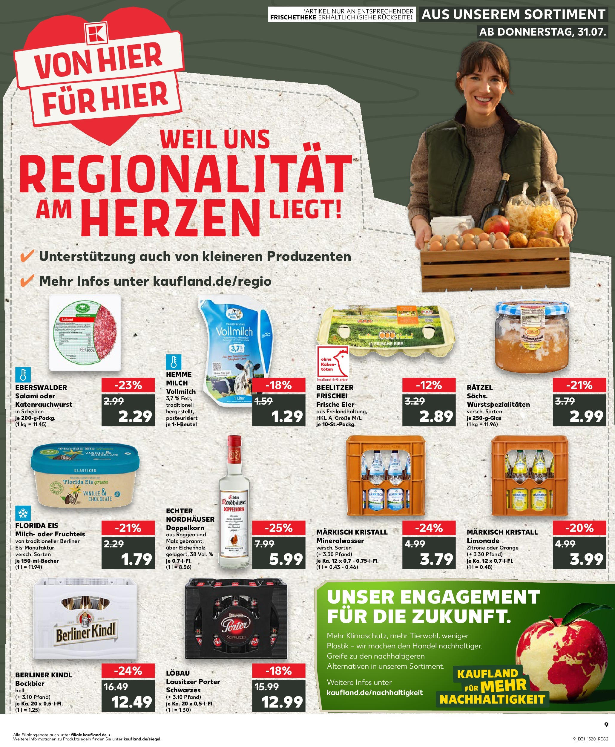 Prospekt Kaufland ab 31.07.2025 » Angebote und Werbung Online | Seite: 9 | Produkte: Berliner, Eier, Limonade, Mineralwasser Prospekt Kaufland ab 31.07.2025 » Angebote Online zum Blättern | Seite: 9 | Produkte: Berliner, Eier, Limonade, Mineralwasser