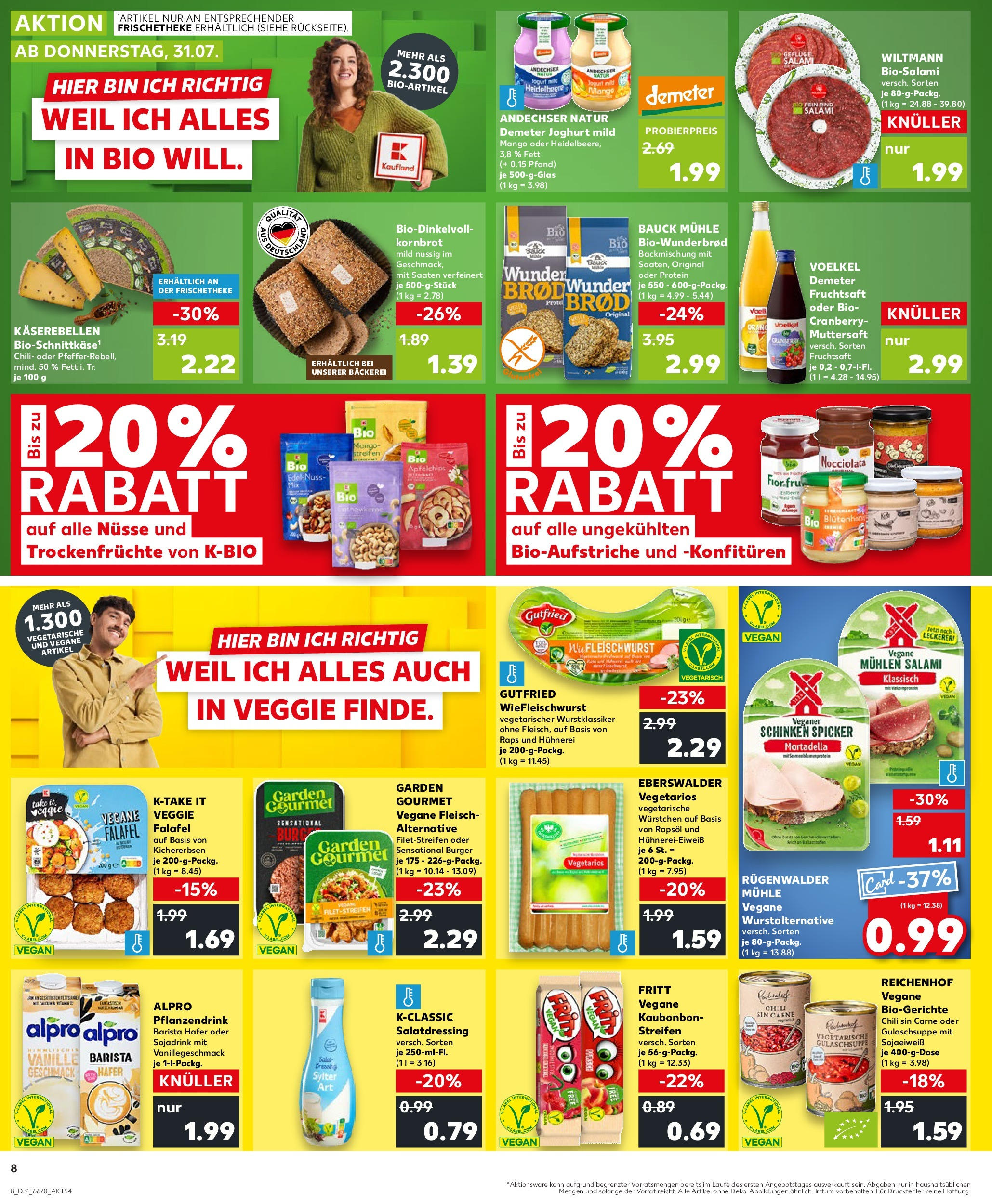 Prospekt Kaufland ab 31.07.2025 » Angebote und Werbung Online | Seite: 8 | Produkte: Rapsöl, Burger, Salami, Fleisch Prospekt Kaufland ab 31.07.2025 » Angebote Online zum Blättern | Seite: 8 | Produkte: Rapsöl, Burger, Salami, Fleisch