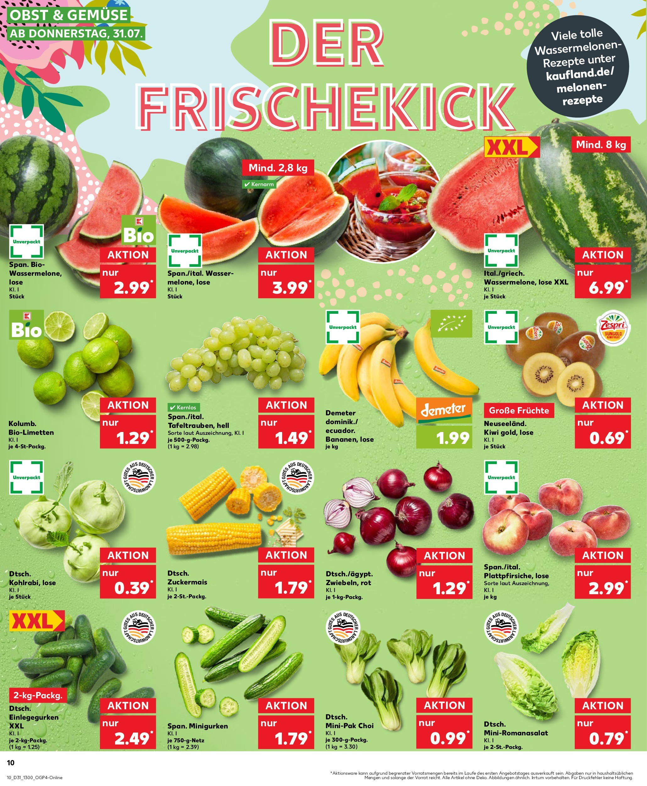 Prospekt Kaufland ab 31.07.2025 » Angebote und Werbung Online | Seite: 10 | Produkte: Wasser, Gemüse, Obst, Kiwi Prospekt Kaufland ab 31.07.2025 » Angebote Online zum Blättern | Seite: 10 | Produkte: Wasser, Gemüse, Obst, Kiwi