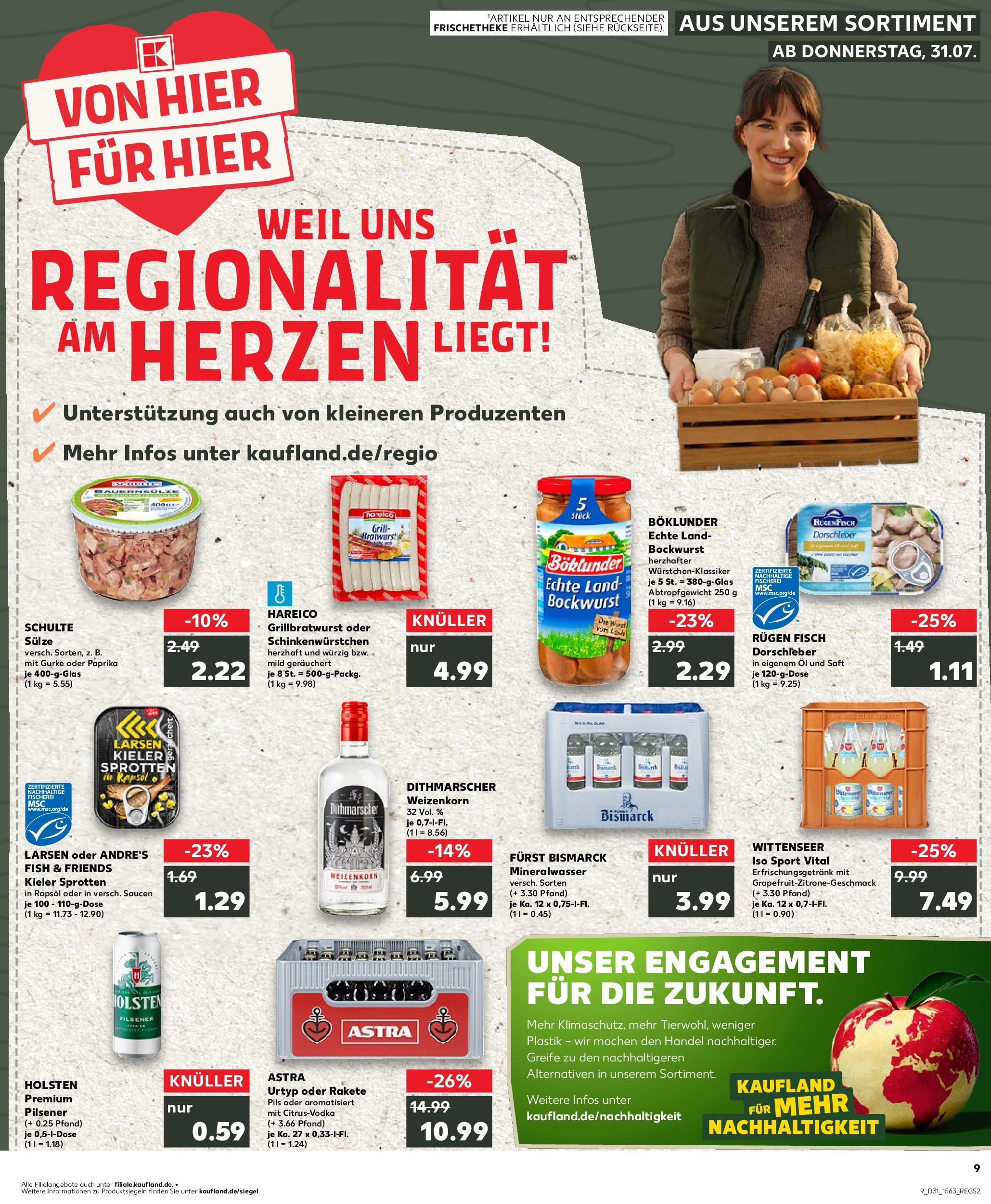 Prospekt Kaufland ab 31.07.2025 » Angebote und Werbung Online | Seite: 9 | Produkte: Bockwurst, Grill, Rapsöl, Fisch Prospekt Kaufland ab 31.07.2025 » Angebote Online zum Blättern | Seite: 9 | Produkte: Bockwurst, Grill, Rapsöl, Fisch