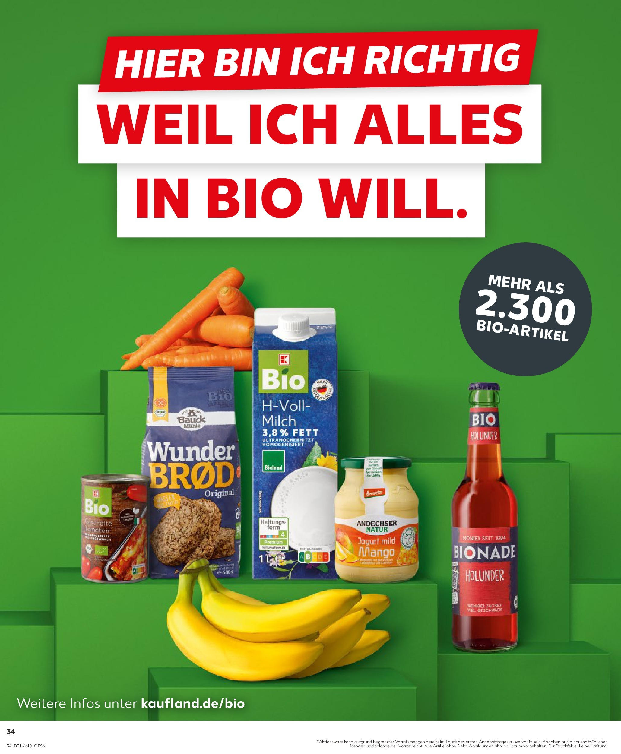 Prospekt Kaufland ab 31.07.2025 » Angebote und Werbung Online | Seite: 34 | Produkte: Milch, Tomaten, Bionade, Mango Prospekt Kaufland ab 31.07.2025 » Angebote Online zum Blättern | Seite: 34 | Produkte: Milch, Tomaten, Bionade, Mango