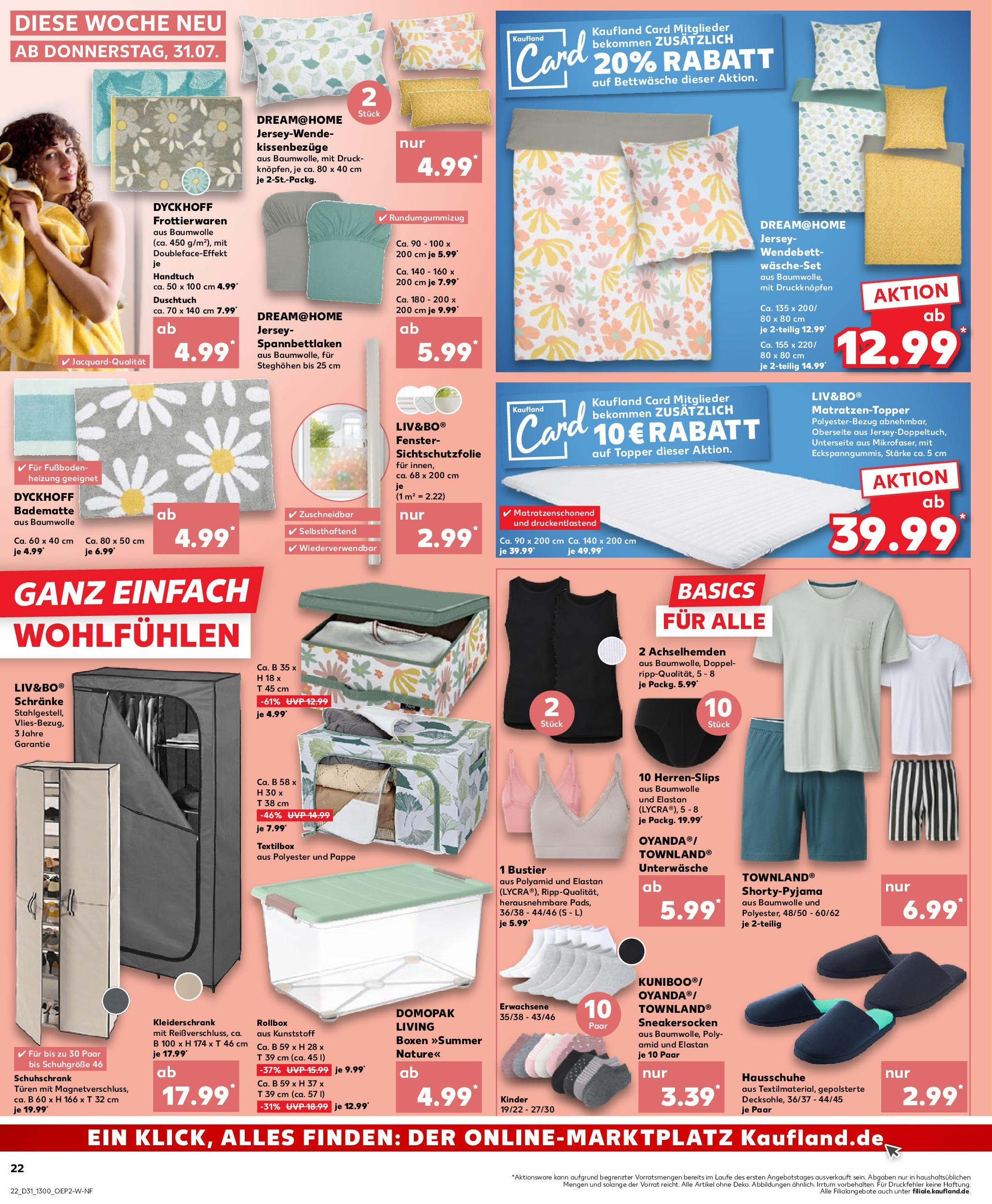 Prospekt Kaufland ab 31.07.2025 » Angebote und Werbung Online | Seite: 22 | Produkte: Bralette, Kleiderschrank, Unterwäsche, Hausschuhe Prospekt Kaufland ab 31.07.2025 » Angebote Online zum Blättern | Seite: 22 | Produkte: Bralette, Kleiderschrank, Unterwäsche, Hausschuhe