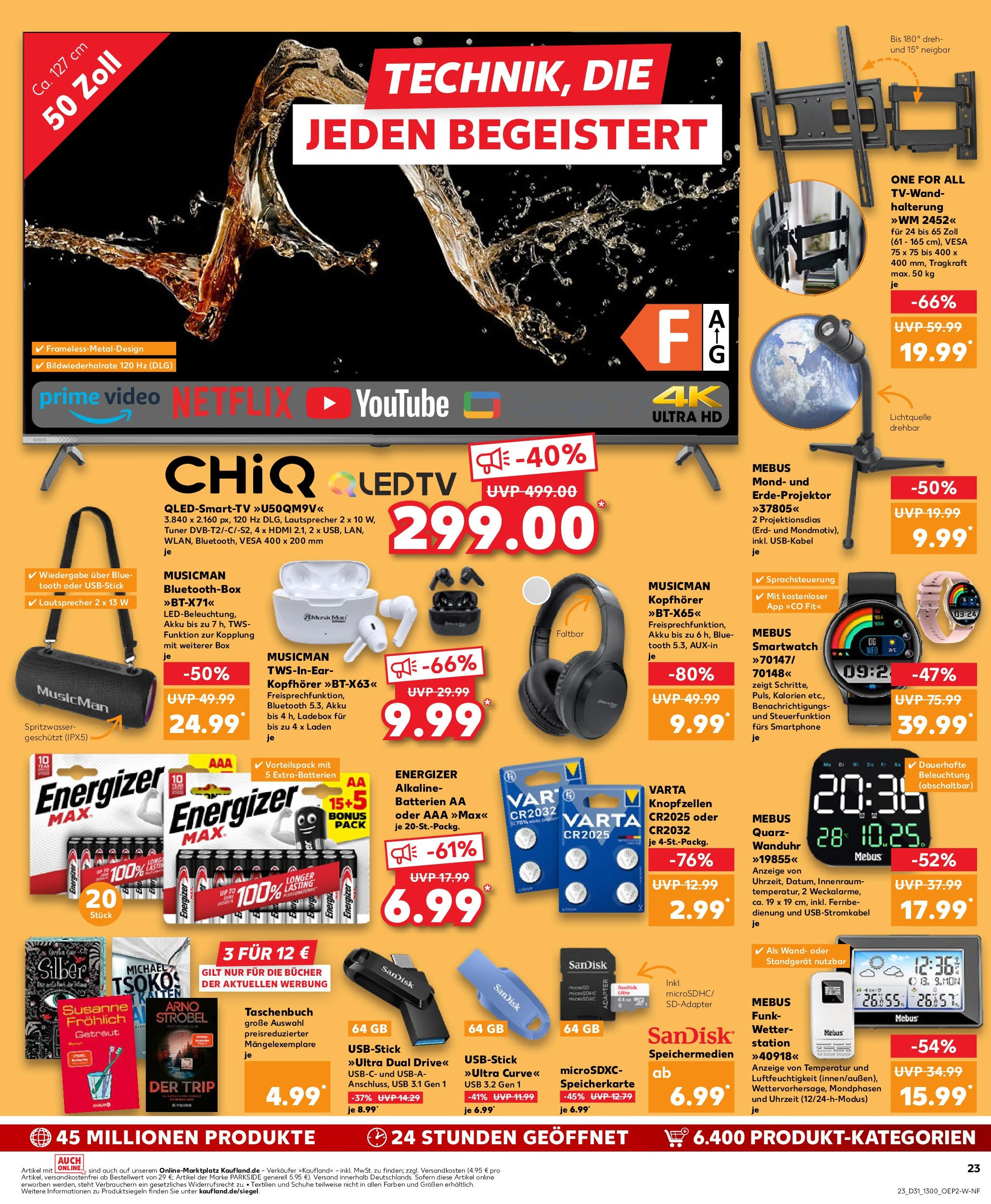 Prospekt Kaufland ab 31.07.2025 » Angebote und Werbung Online | Seite: 23 | Produkte: USB, Batterien, Box, Video Prospekt Kaufland ab 31.07.2025 » Angebote Online zum Blättern | Seite: 23 | Produkte: USB, Batterien, Box, Video