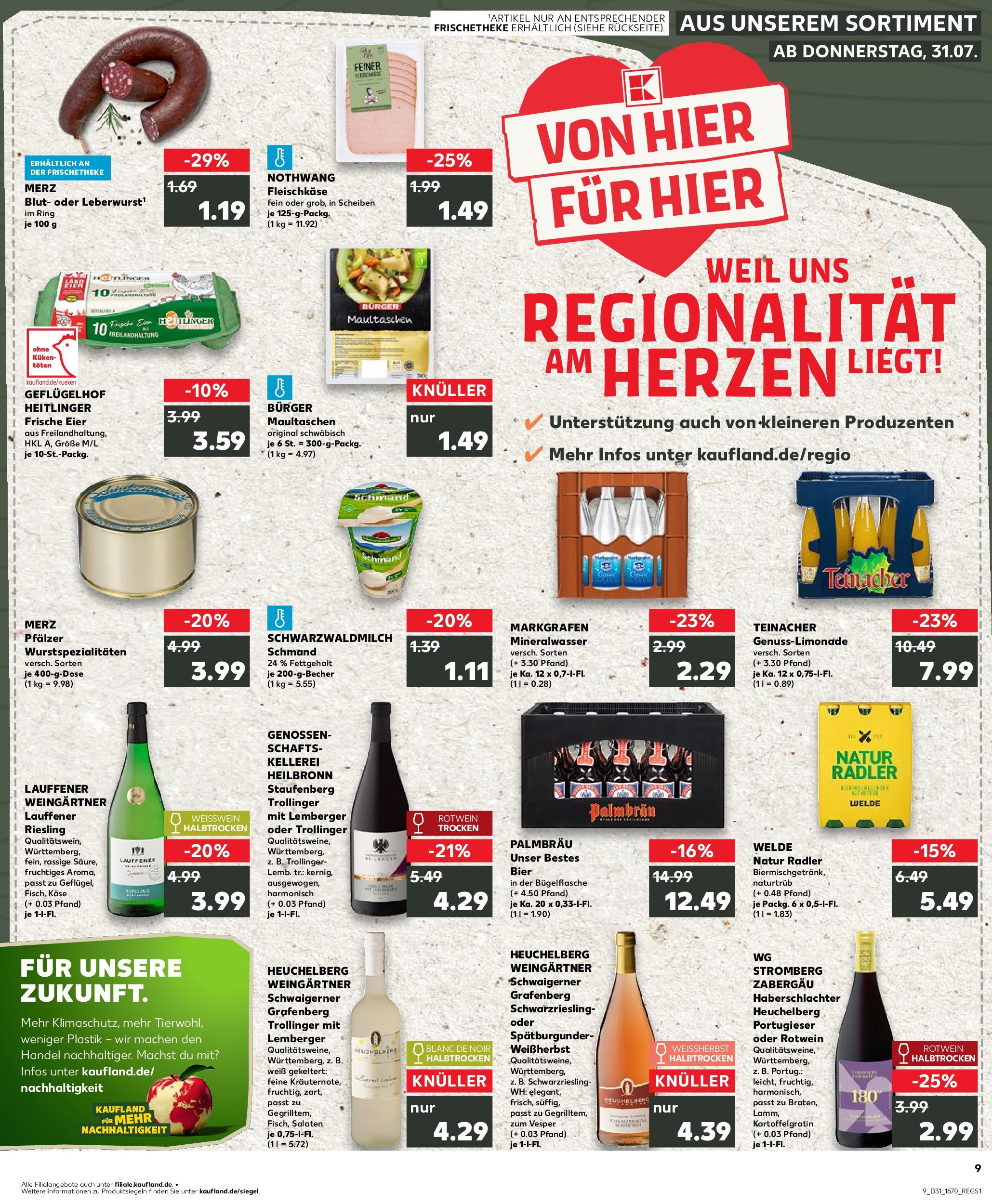 Prospekt Kaufland ab 31.07.2025 » Angebote und Werbung Online | Seite: 9 | Produkte: Eier, Bier, Rotwein, Burger Prospekt Kaufland ab 31.07.2025 » Angebote Online zum Blättern | Seite: 9 | Produkte: Eier, Bier, Rotwein, Burger