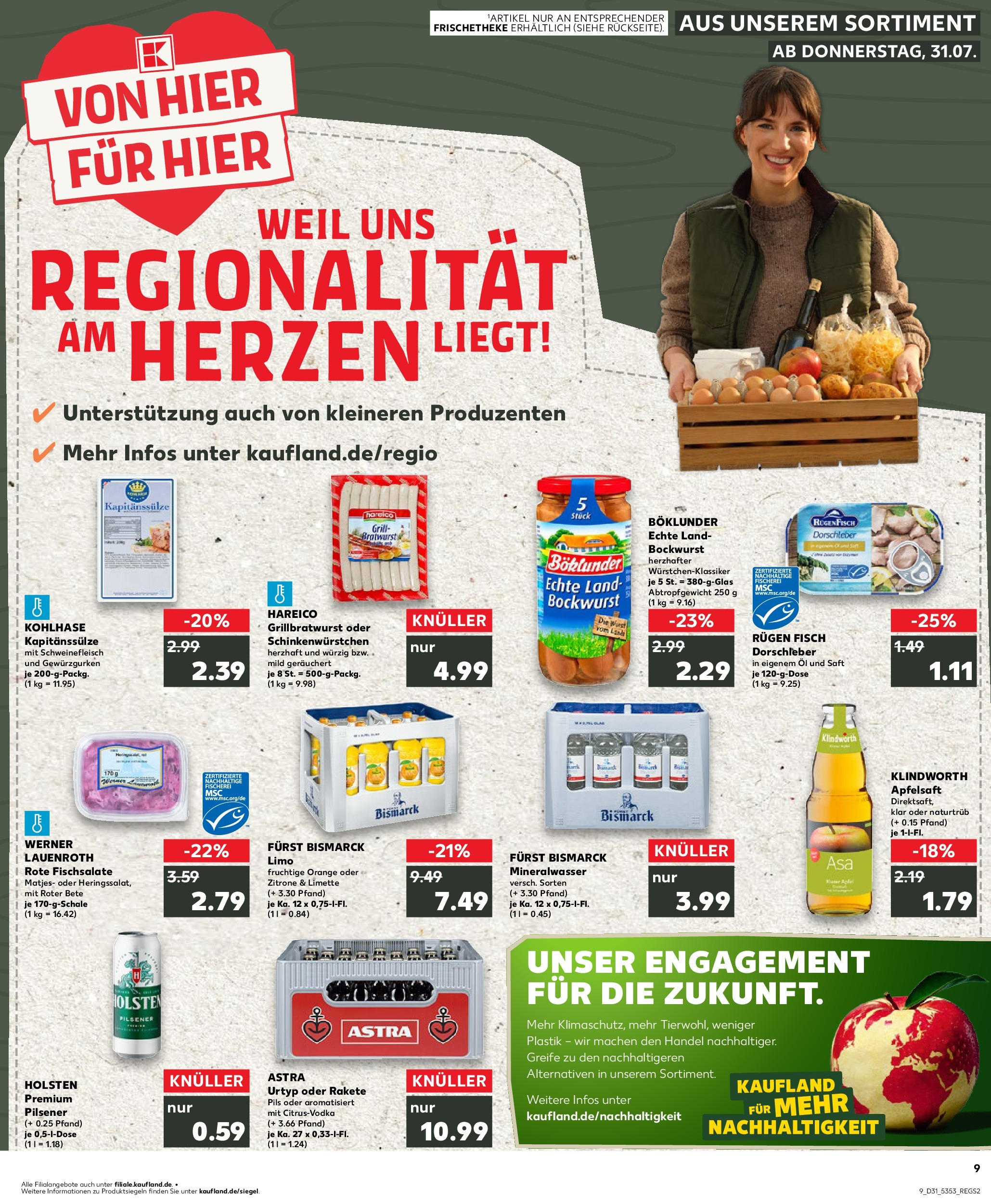 Prospekt Kaufland ab 31.07.2025 » Angebote und Werbung Online | Seite: 9 | Produkte: Pils, Apfelsaft, Fisch, Limette Prospekt Kaufland ab 31.07.2025 » Angebote Online zum Blättern | Seite: 9 | Produkte: Pils, Apfelsaft, Fisch, Limette