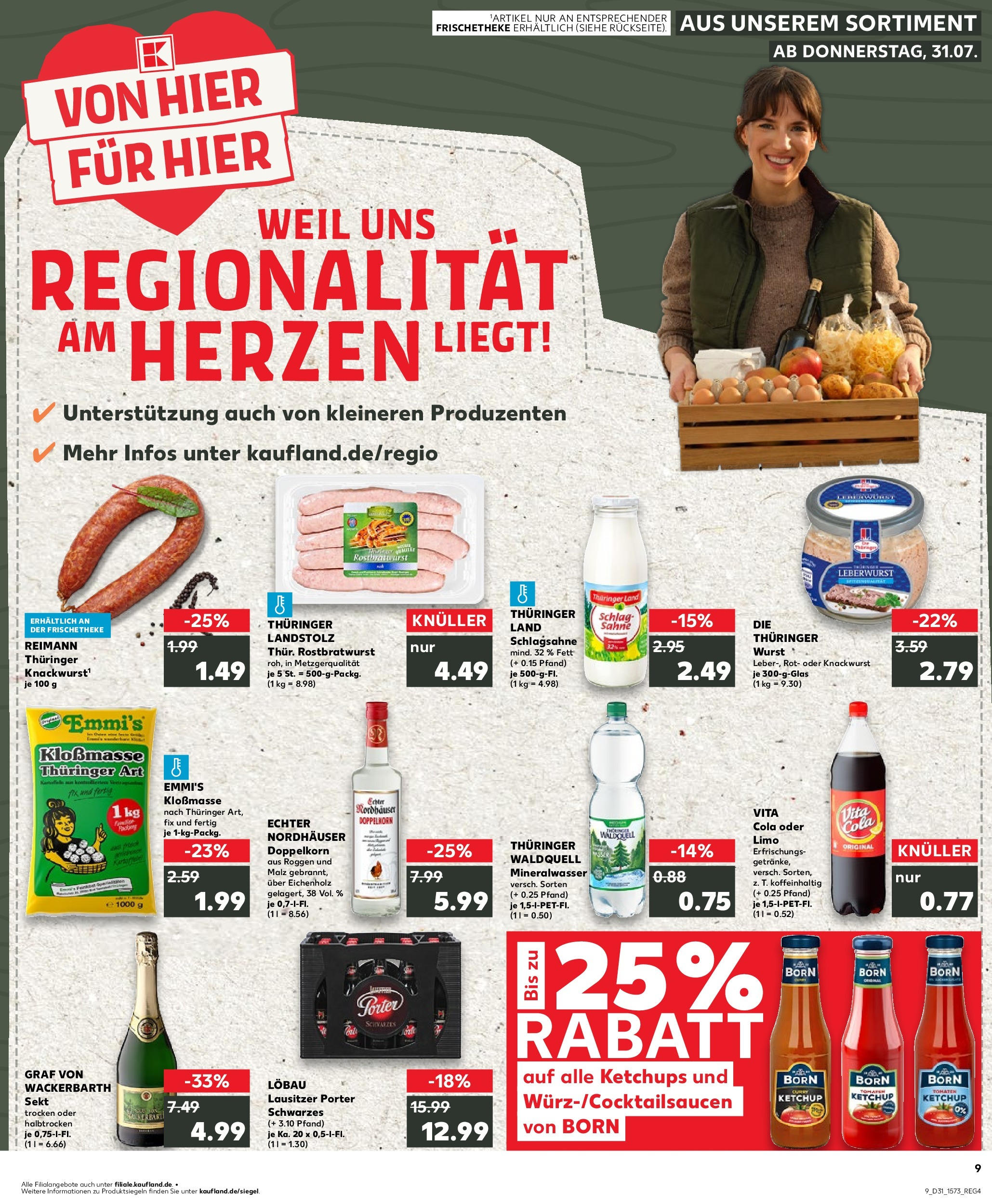 Prospekt Kaufland ab 31.07.2025 » Angebote und Werbung Online | Seite: 9 | Produkte: Cola, Tomaten, Mineralwasser, Wurst Prospekt Kaufland ab 31.07.2025 » Angebote Online zum Blättern | Seite: 9 | Produkte: Cola, Tomaten, Mineralwasser, Wurst