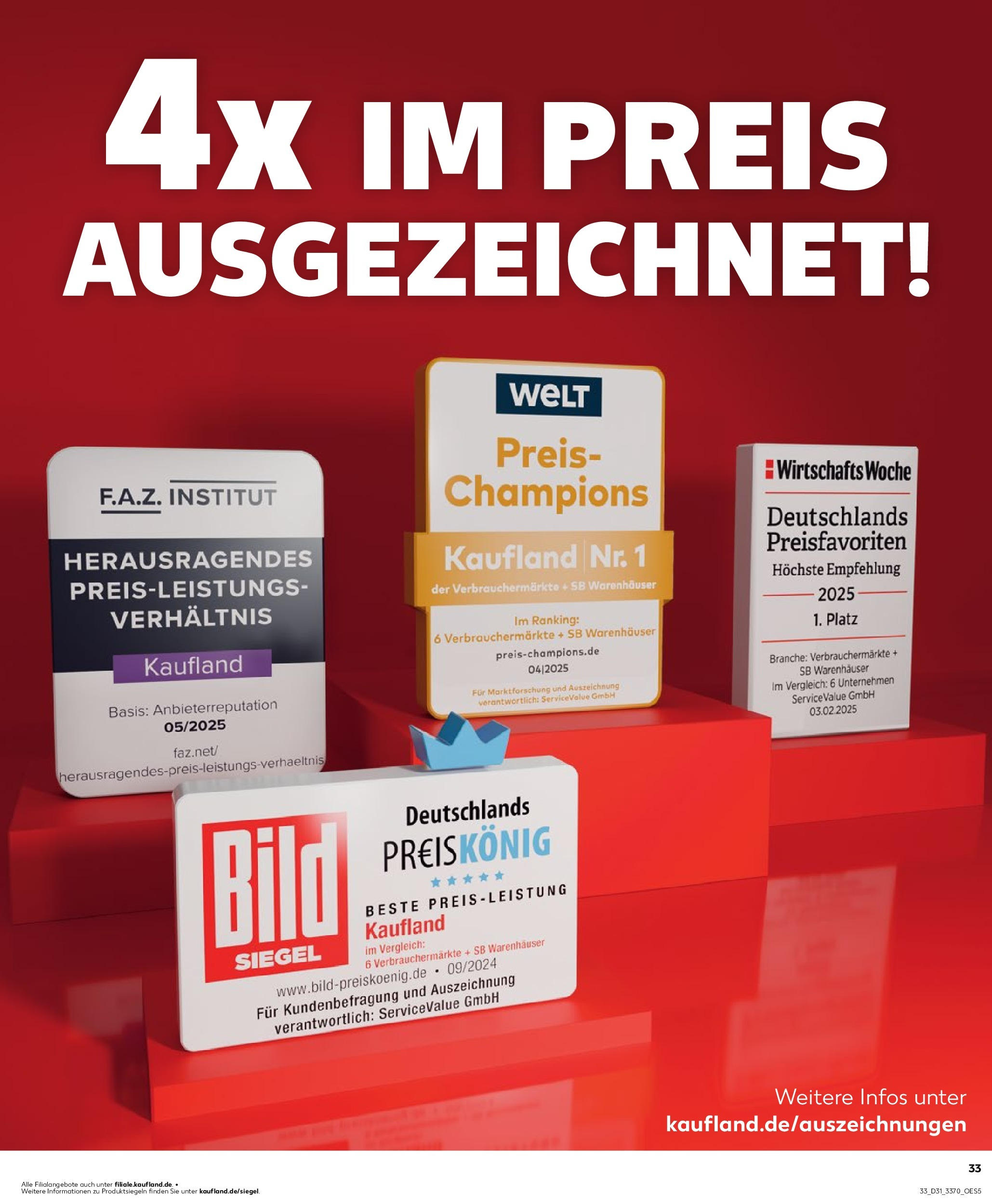 Prospekt Kaufland ab 30.07.2025 » Angebote und Werbung Online | Seite: 33 Prospekt Kaufland ab 30.07.2025 » Angebote Online zum Blättern | Seite: 33
