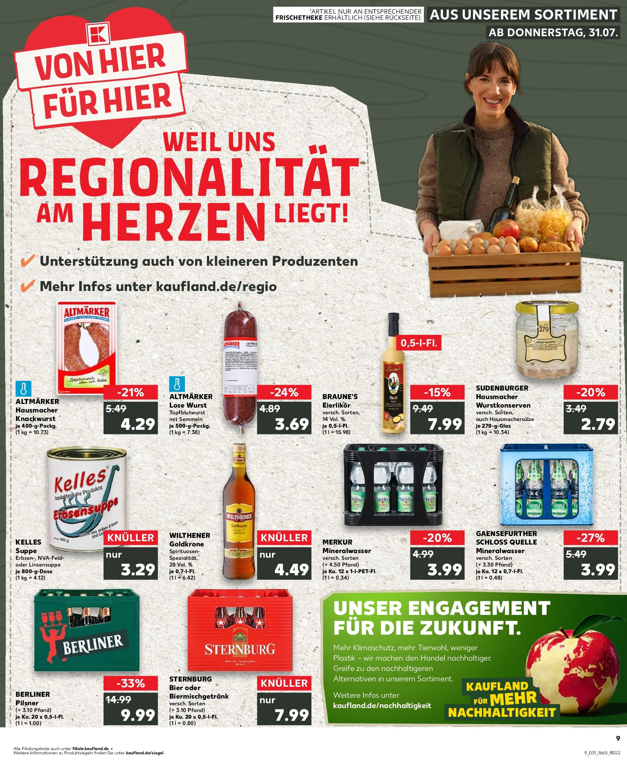Prospekt Kaufland ab 31.07.2025 » Angebote und Werbung Online | Seite: 9 | Produkte: Berliner, Bier, Mineralwasser, Berliner pilsner Prospekt Kaufland ab 31.07.2025 » Angebote Online zum Blättern | Seite: 9 | Produkte: Berliner, Bier, Mineralwasser, Berliner pilsner