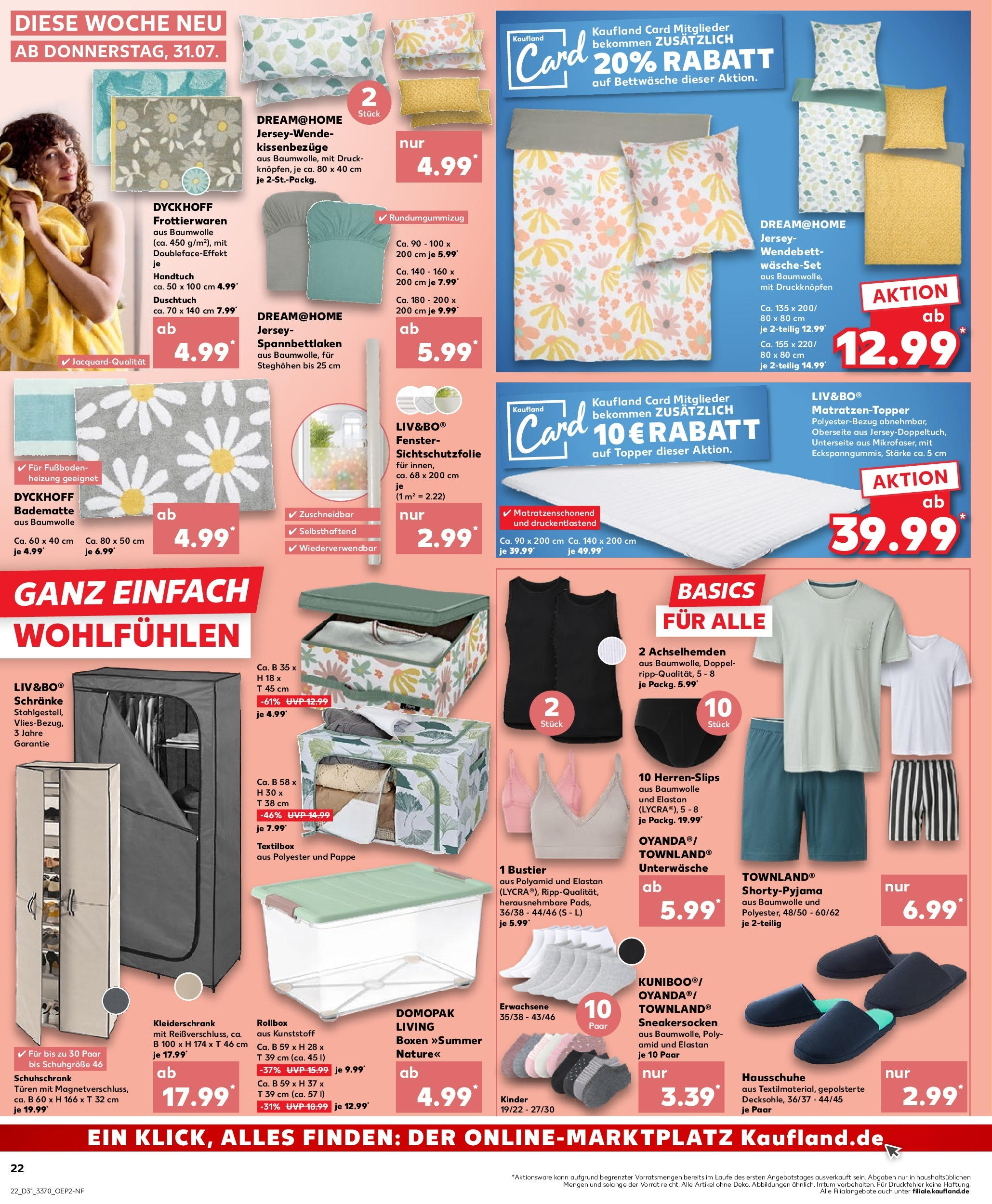 Prospekt Kaufland ab 30.07.2025 » Angebote und Werbung Online | Seite: 22 | Produkte: Bralette, Kleiderschrank, Bettwäsche, Unterwäsche Prospekt Kaufland ab 30.07.2025 » Angebote Online zum Blättern | Seite: 22 | Produkte: Bralette, Kleiderschrank, Bettwäsche, Unterwäsche