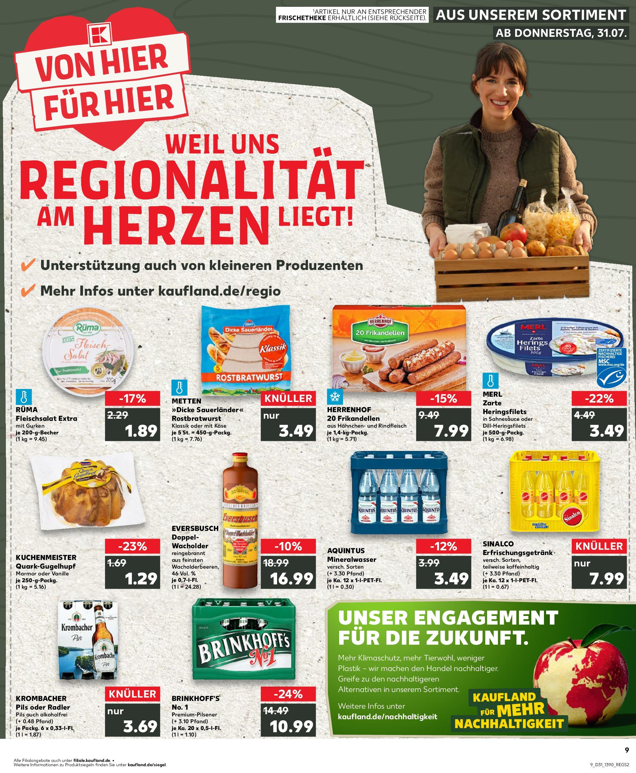 Prospekt Kaufland ab 31.07.2025 » Angebote und Werbung Online | Seite: 9 | Produkte: Sinalco, Radler, Krombacher, Salat Prospekt Kaufland ab 31.07.2025 » Angebote Online zum Blättern | Seite: 9 | Produkte: Sinalco, Radler, Krombacher, Salat