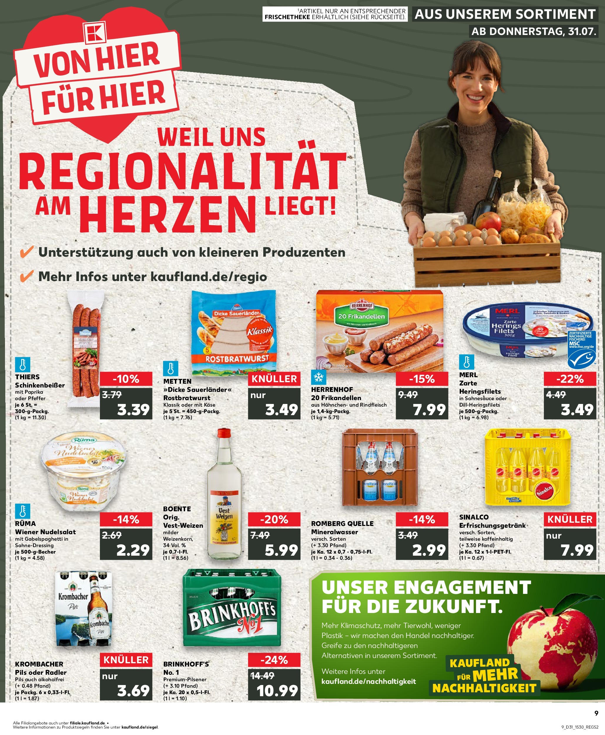 Prospekt Kaufland ab 31.07.2025 » Angebote und Werbung Online | Seite: 9 | Produkte: Sinalco, Käse, Radler, Pfeffer Prospekt Kaufland ab 31.07.2025 » Angebote Online zum Blättern | Seite: 9 | Produkte: Sinalco, Käse, Radler, Pfeffer