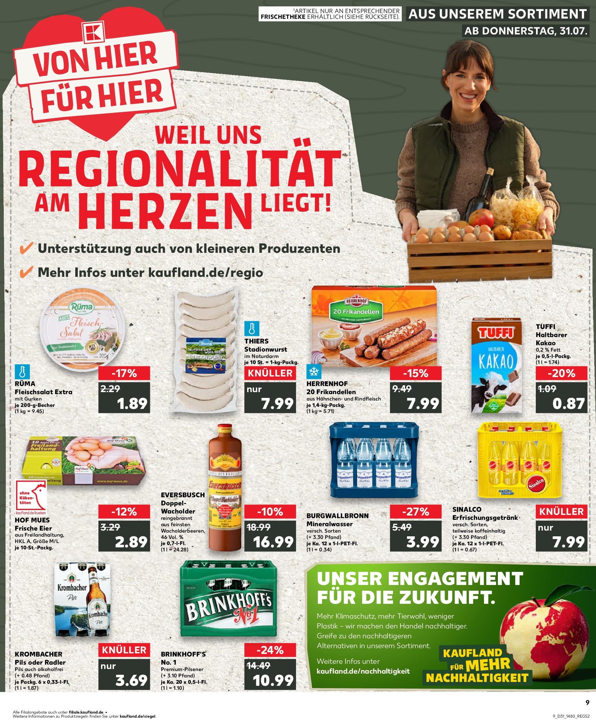 Prospekt Kaufland ab 31.07.2025 » Angebote und Werbung Online | Seite: 9 | Produkte: Sinalco, Mineralwasser, Rindfleisch, Salat Prospekt Kaufland ab 31.07.2025 » Angebote Online zum Blättern | Seite: 9 | Produkte: Sinalco, Mineralwasser, Rindfleisch, Salat