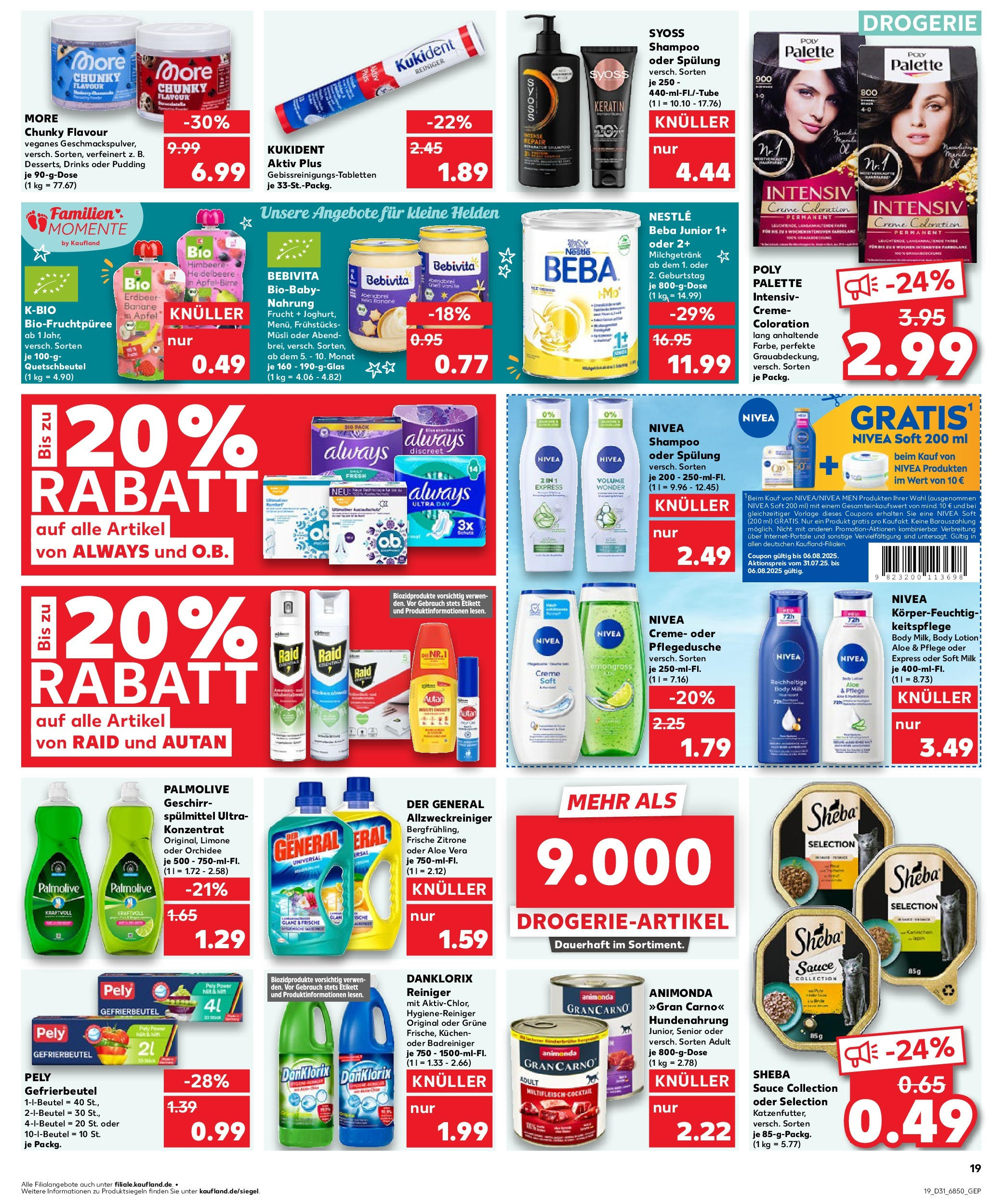 Prospekt Kaufland ab 31.07.2025 » Angebote und Werbung Online | Seite: 19 | Produkte: Musli, Äpfel, Himbeere, Kuchen Prospekt Kaufland ab 31.07.2025 » Angebote Online zum Blättern | Seite: 19 | Produkte: Musli, Äpfel, Himbeere, Kuchen