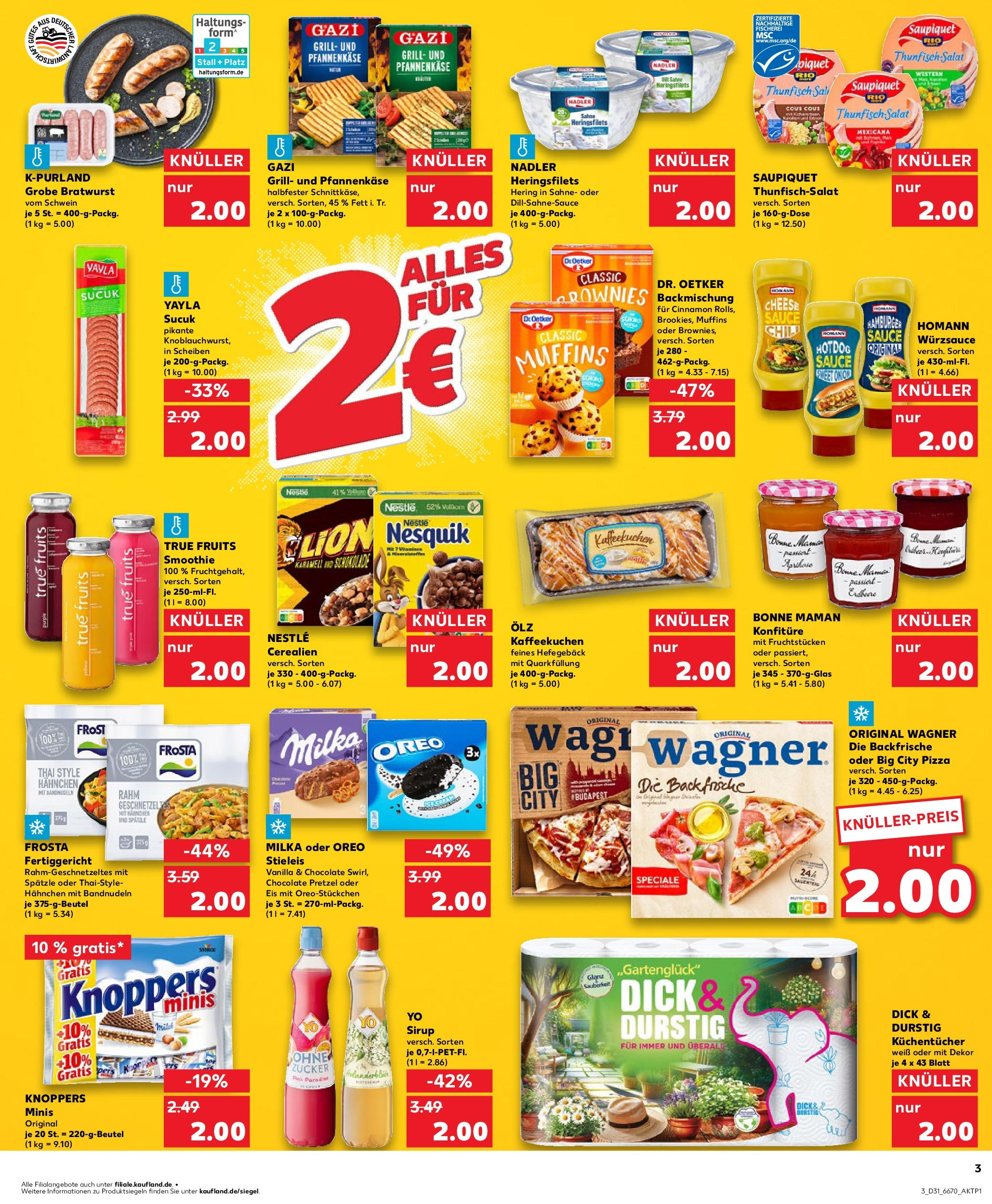 Prospekt Kaufland ab 31.07.2025 » Angebote und Werbung Online | Seite: 3 | Produkte: Hahnchen, Nesquik, Sirup, Frosta Prospekt Kaufland ab 31.07.2025 » Angebote Online zum Blättern | Seite: 3 | Produkte: Hahnchen, Nesquik, Sirup, Frosta