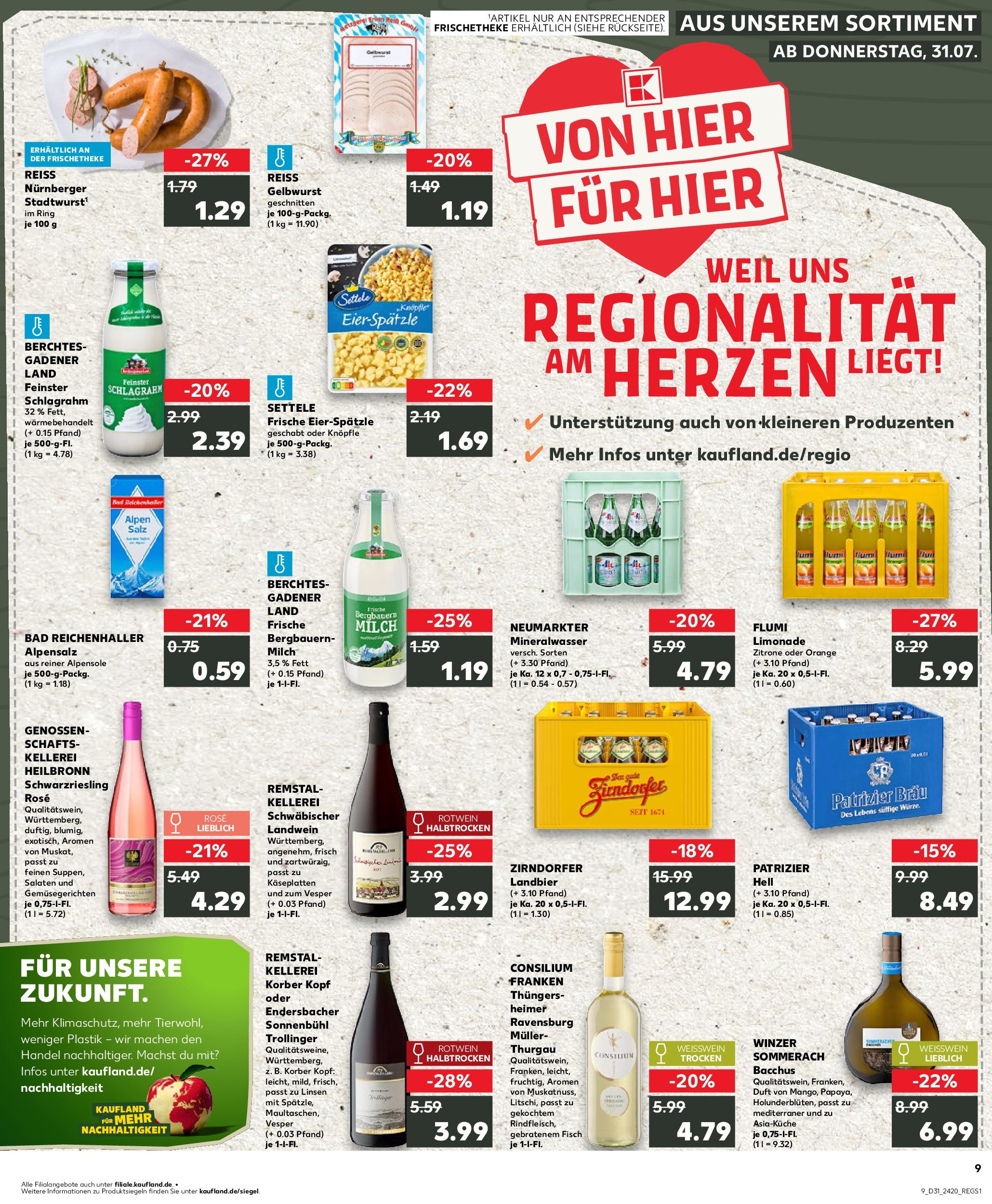 Prospekt Kaufland ab 31.07.2025 » Angebote und Werbung Online | Seite: 9 Prospekt Kaufland ab 31.07.2025 » Angebote Online zum Blättern | Seite: 9