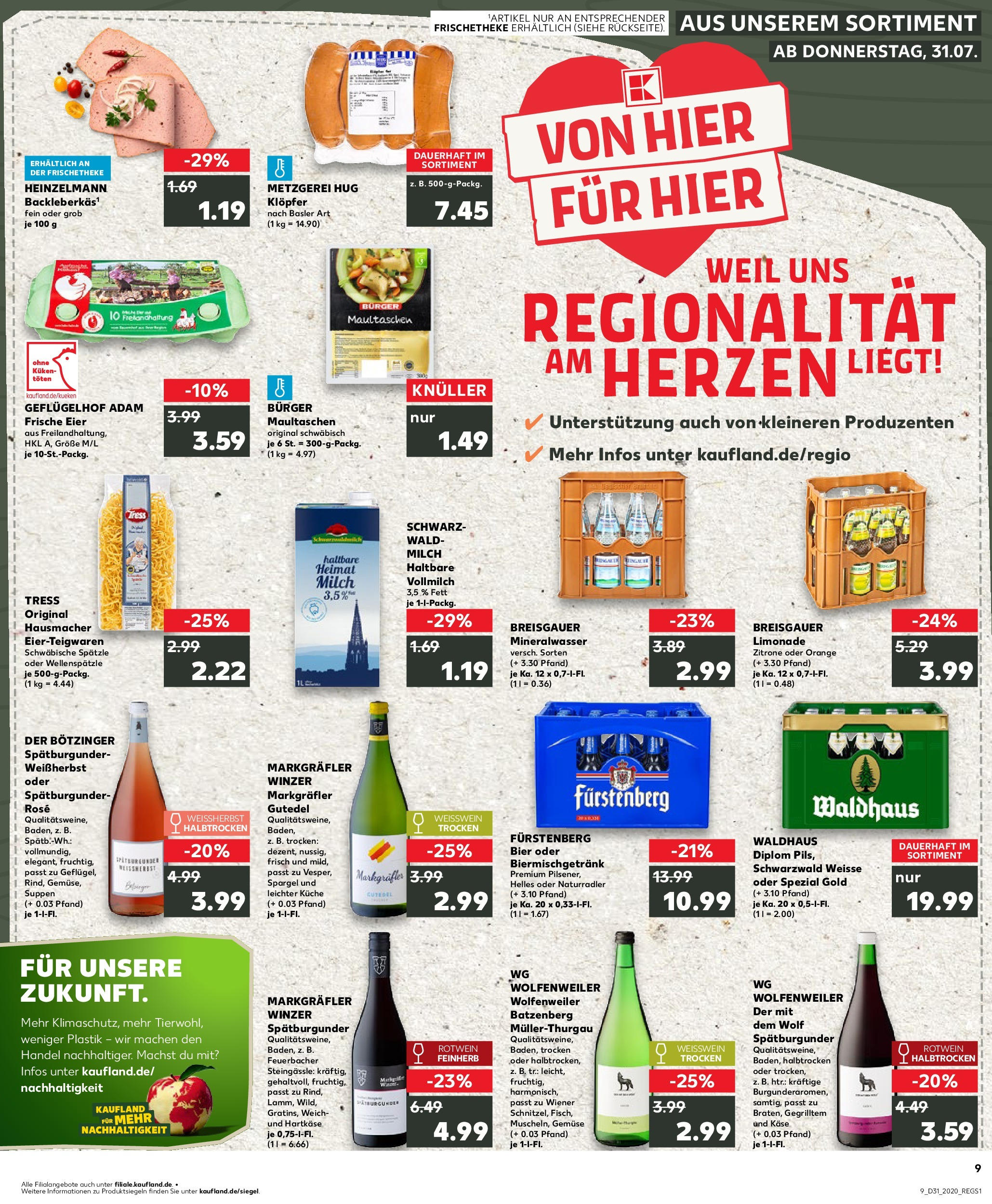 Prospekt Kaufland ab 31.07.2025 » Angebote Online zum Blättern | Seite: 9 | Produkte: Bier, Küche, Limonade, Zitrone