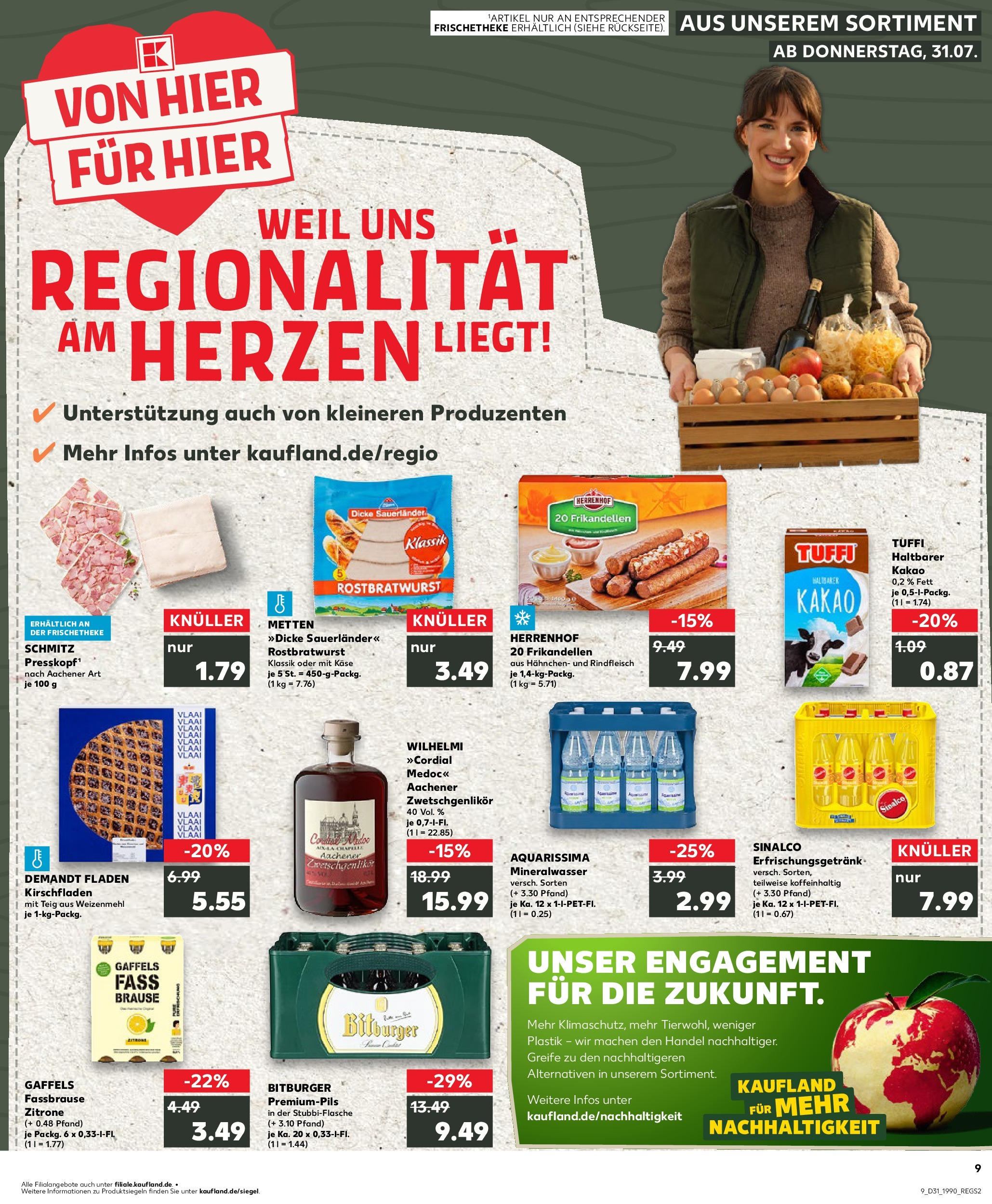 Prospekt Kaufland ab 31.07.2025 » Angebote und Werbung Online | Seite: 9 | Produkte: Sinalco, Käse, Fassbrause, Rindfleisch Prospekt Kaufland ab 31.07.2025 » Angebote Online zum Blättern | Seite: 9 | Produkte: Sinalco, Käse, Fassbrause, Rindfleisch