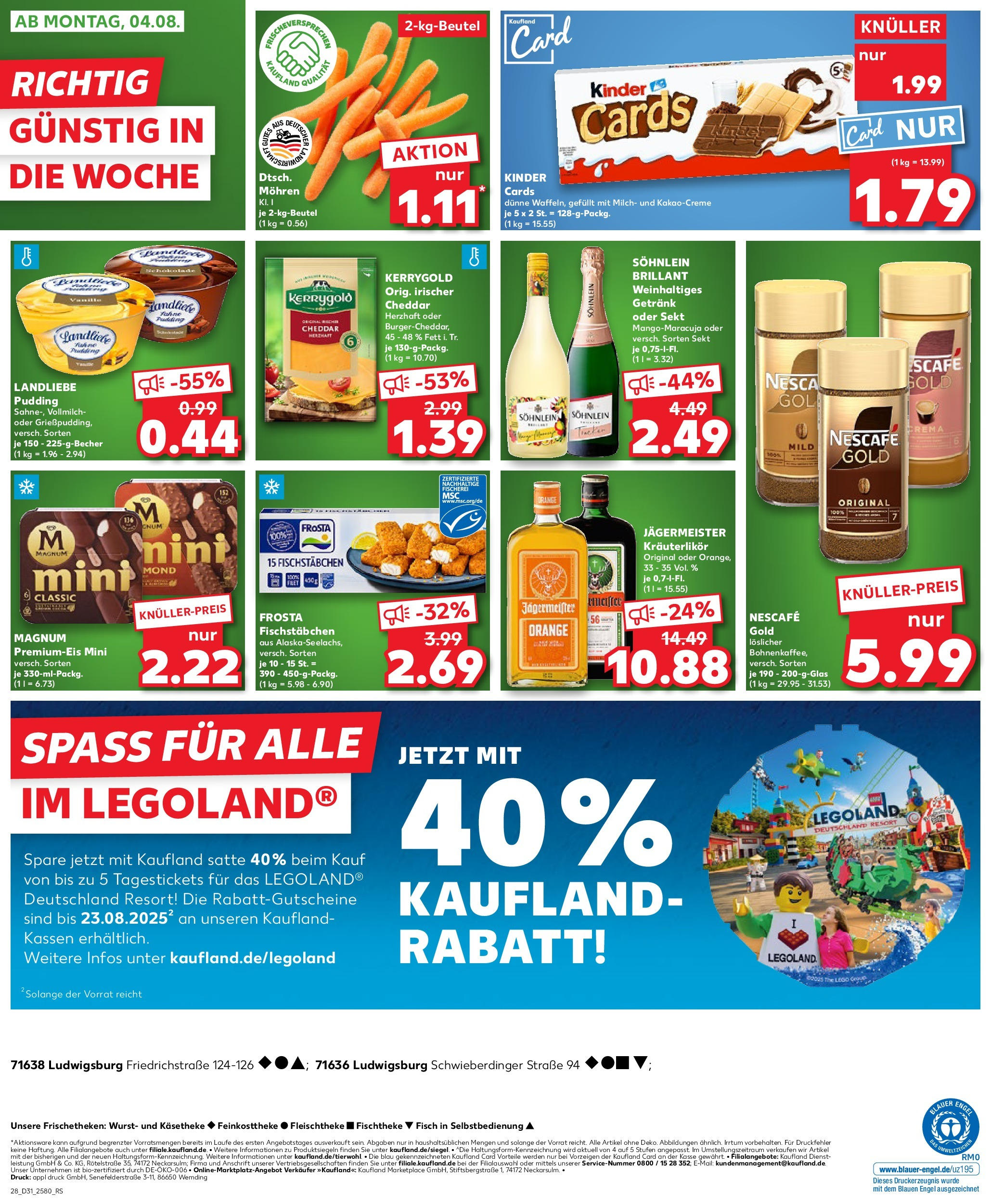Prospekt Kaufland ab 31.07.2025 » Angebote und Werbung Online | Seite: 28 | Produkte: Mohren, Fisch, Fischstabchen, Jägermeister Prospekt Kaufland ab 31.07.2025 » Angebote Online zum Blättern | Seite: 28 | Produkte: Mohren, Fisch, Fischstabchen, Jägermeister