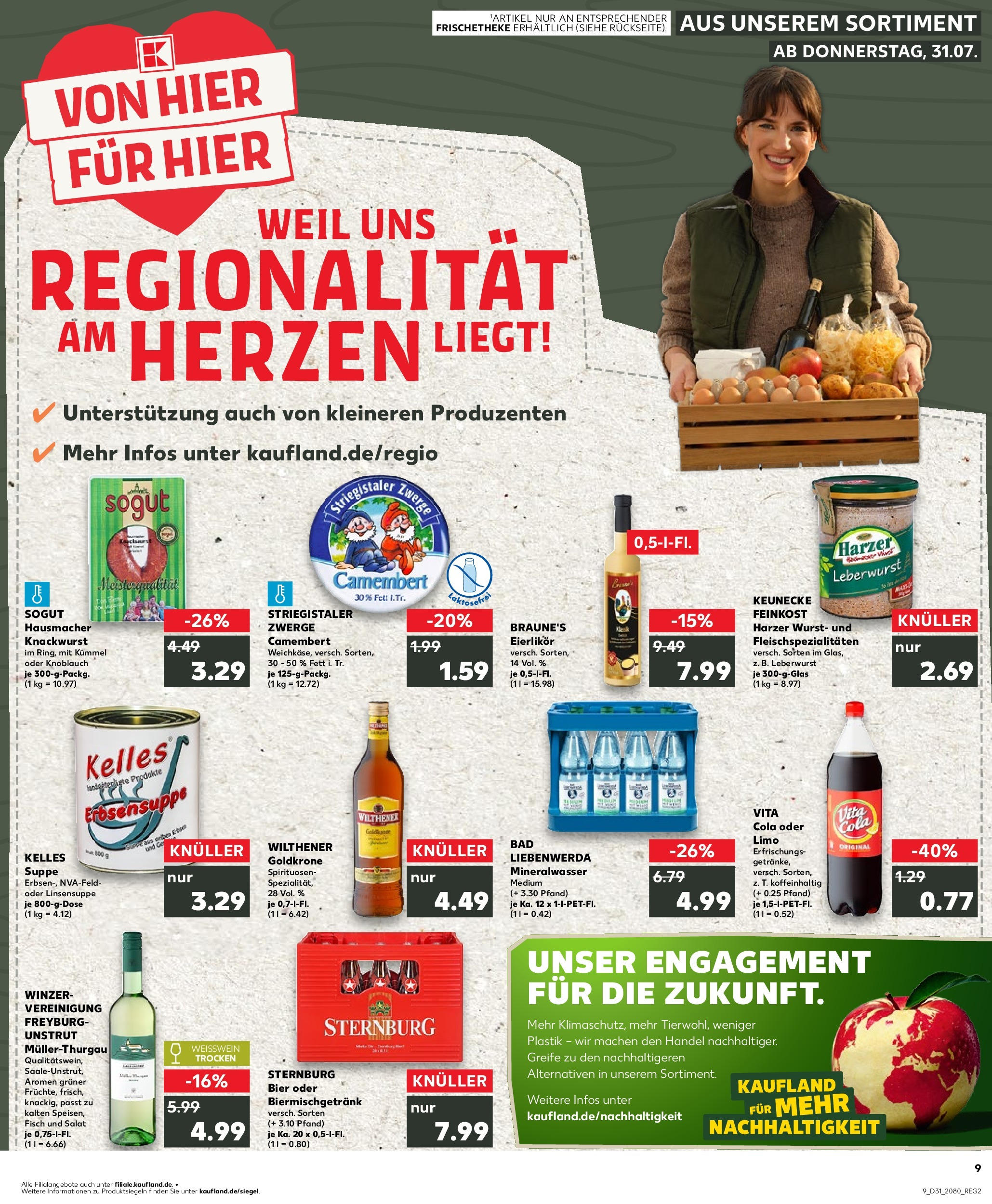 Prospekt Kaufland ab 31.07.2025 » Angebote und Werbung Online | Seite: 9 | Produkte: Cola, Wilthener, Bad, Knoblauch Prospekt Kaufland ab 31.07.2025 » Angebote Online zum Blättern | Seite: 9 | Produkte: Cola, Wilthener, Bad, Knoblauch