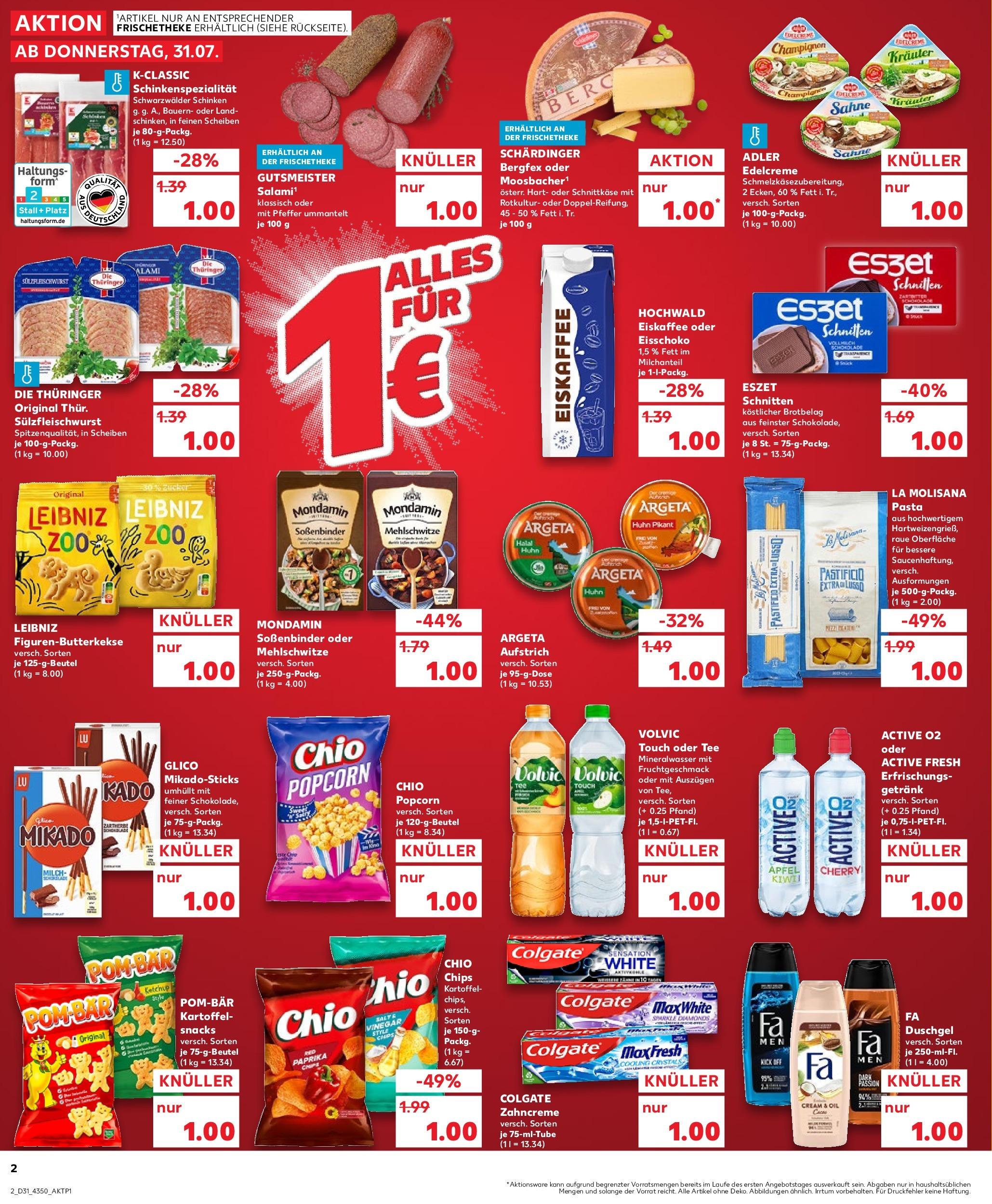 Prospekt Kaufland ab 31.07.2025 » Angebote und Werbung Online | Seite: 2 | Produkte: Milch, Volvic touch, Chips, Volvic Prospekt Kaufland ab 31.07.2025 » Angebote Online zum Blättern | Seite: 2 | Produkte: Milch, Volvic touch, Chips, Volvic