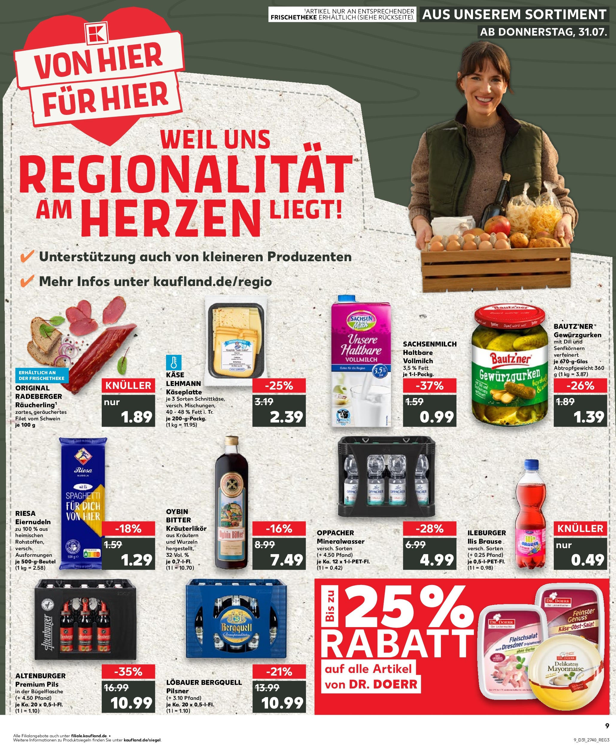 Prospekt Kaufland ab 31.07.2025 » Angebote und Werbung Online | Seite: 9 | Produkte: Käse, Pils, Mayonnaise, Nudeln Prospekt Kaufland ab 31.07.2025 » Angebote Online zum Blättern | Seite: 9 | Produkte: Käse, Pils, Mayonnaise, Nudeln